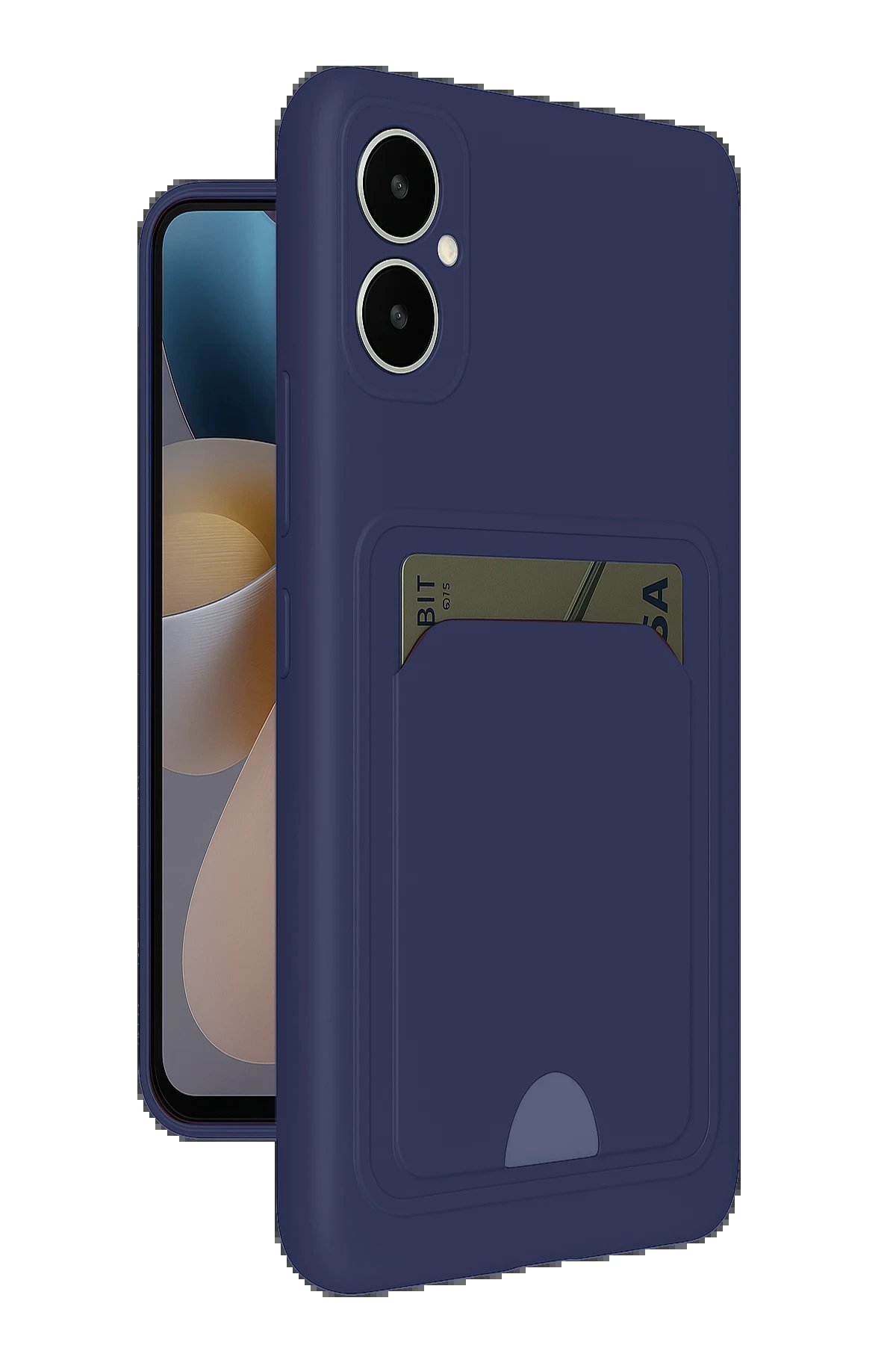 Samsung Galaxy A05 Kelvin Kartvizitli Silikon - Lacivert-(5796)