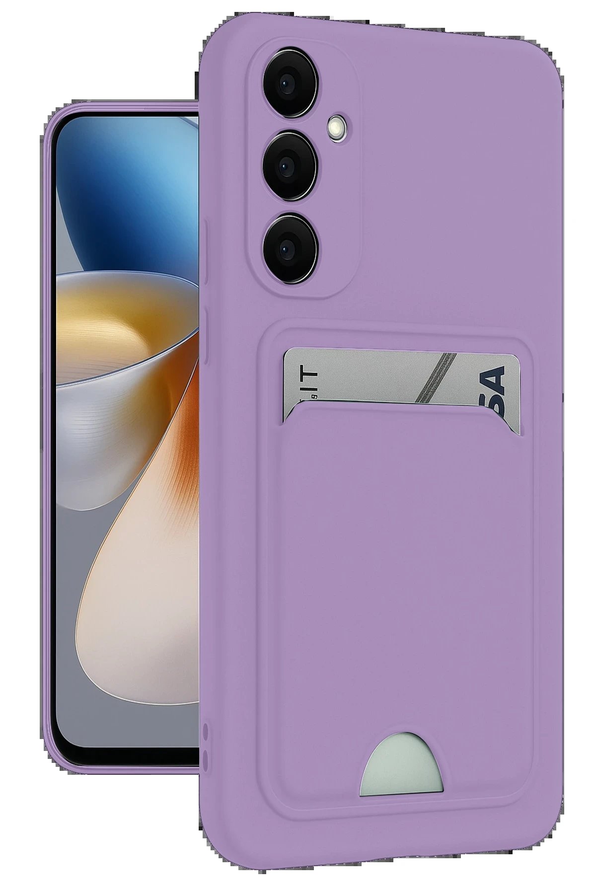 Samsung Galaxy M15 Kelvin Kartvizitli Silikon - Lila-(5796)