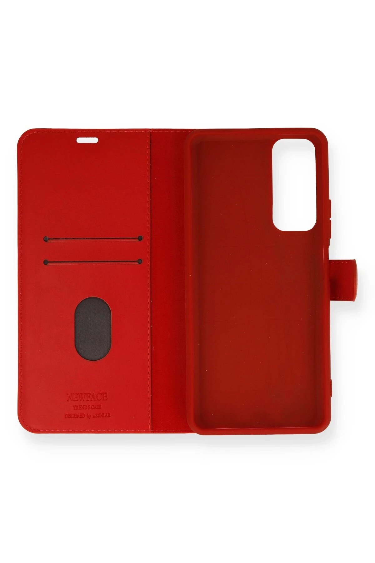 Huawei P Smart 2021 Kılıf Trend S Plus Kapaklı Kılıf - Kırmızı-(5796)