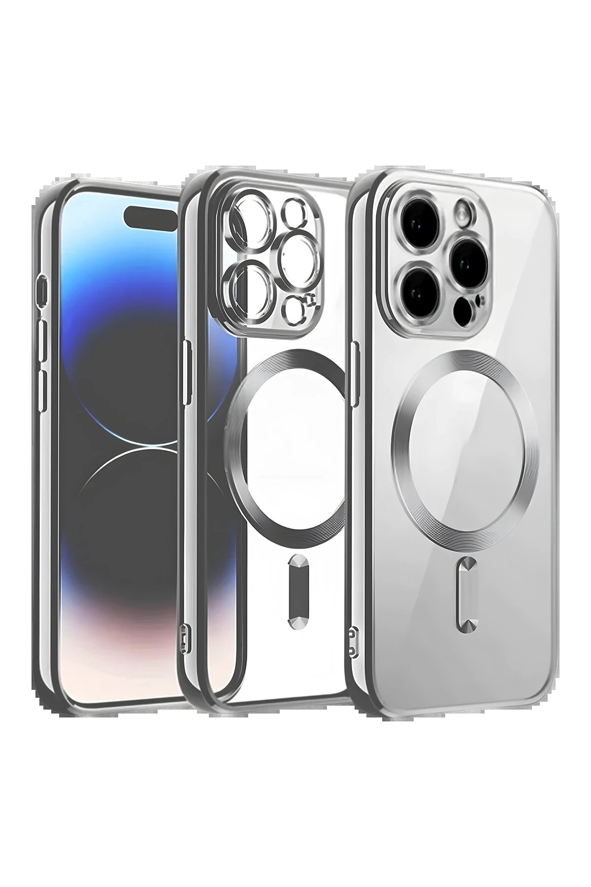 iPhone 13 Pro Max Kılıf Kross Magneticsafe Kapak - Titan Gri-(5796)