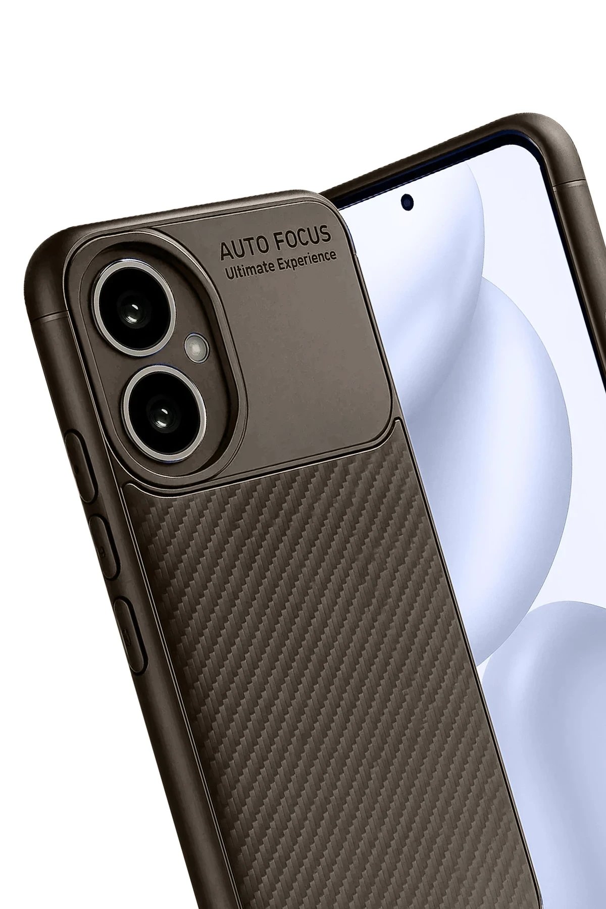 Honor 400 Kılıf Auto Focus Karbon Kapak - Kahverengi-(5796)