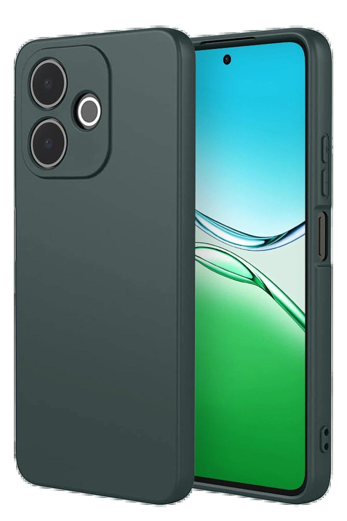 Oppo A5 Pro 4G First Silikon - Koyu Yeşil-(5796)