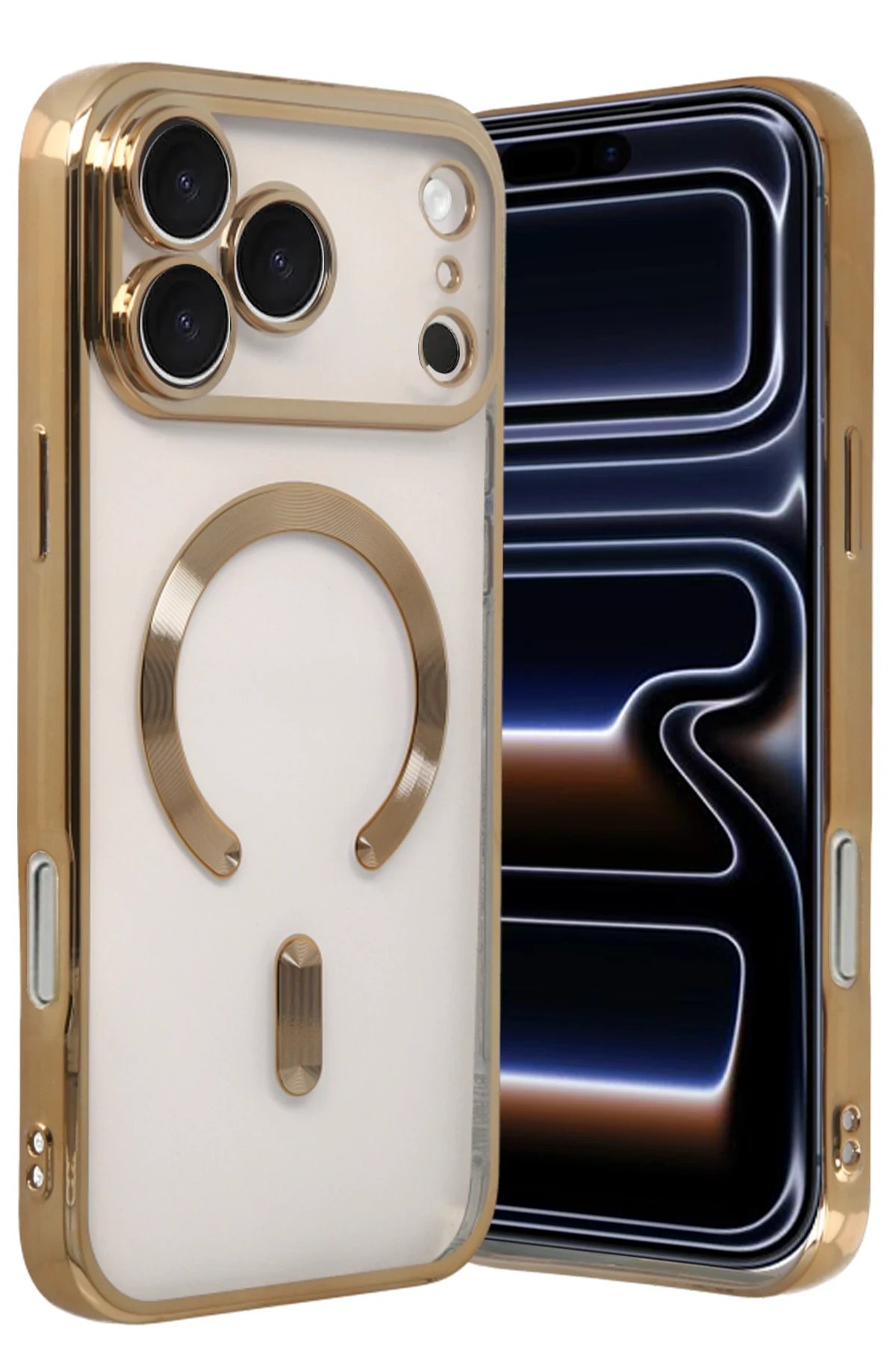 Apple iPhone 17 Pro Kross Magneticsafe Kapak - Gold-(5796)