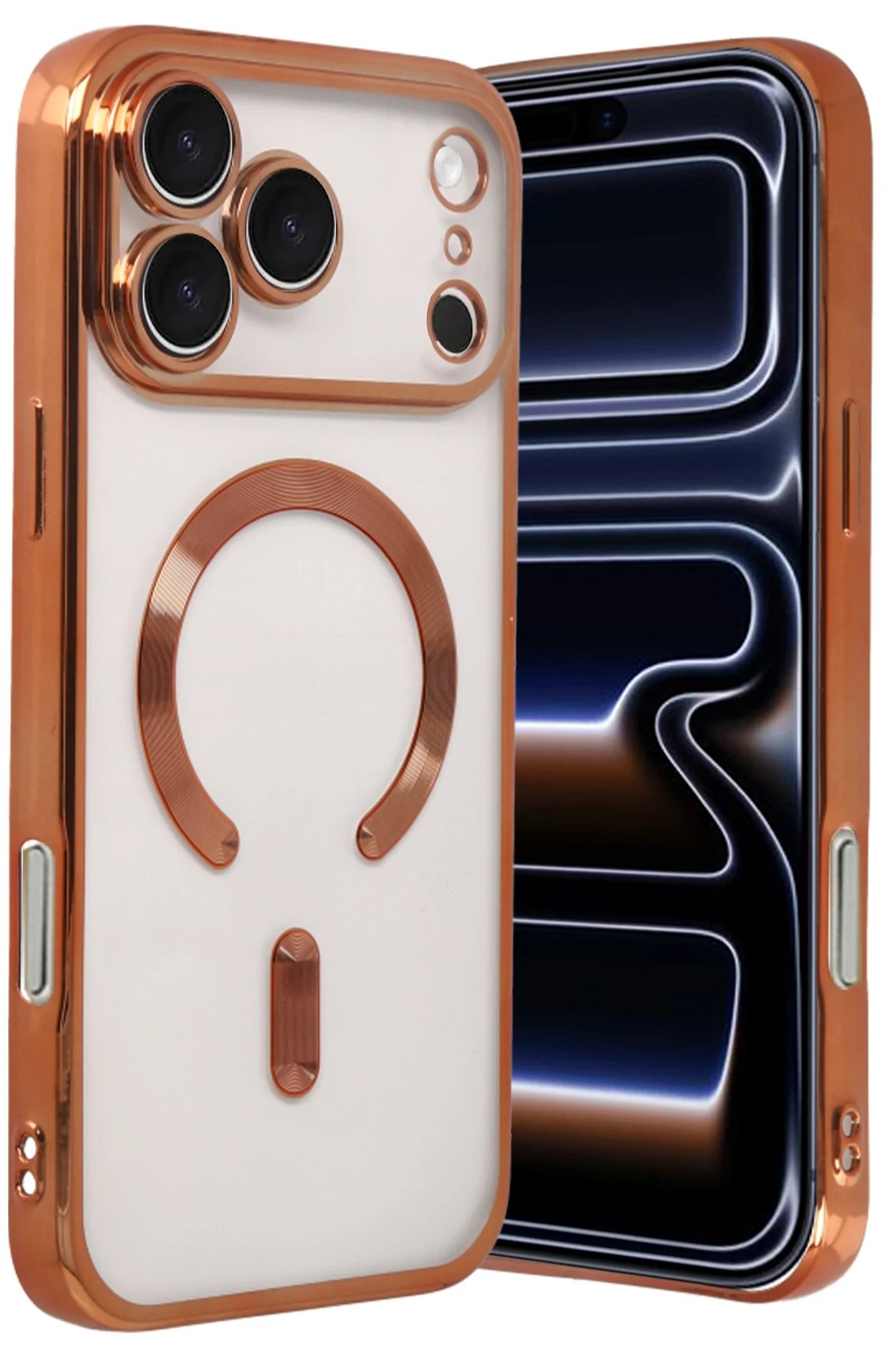 Apple iPhone 17 Pro Kross Magneticsafe Kapak - Turuncu-(5796)