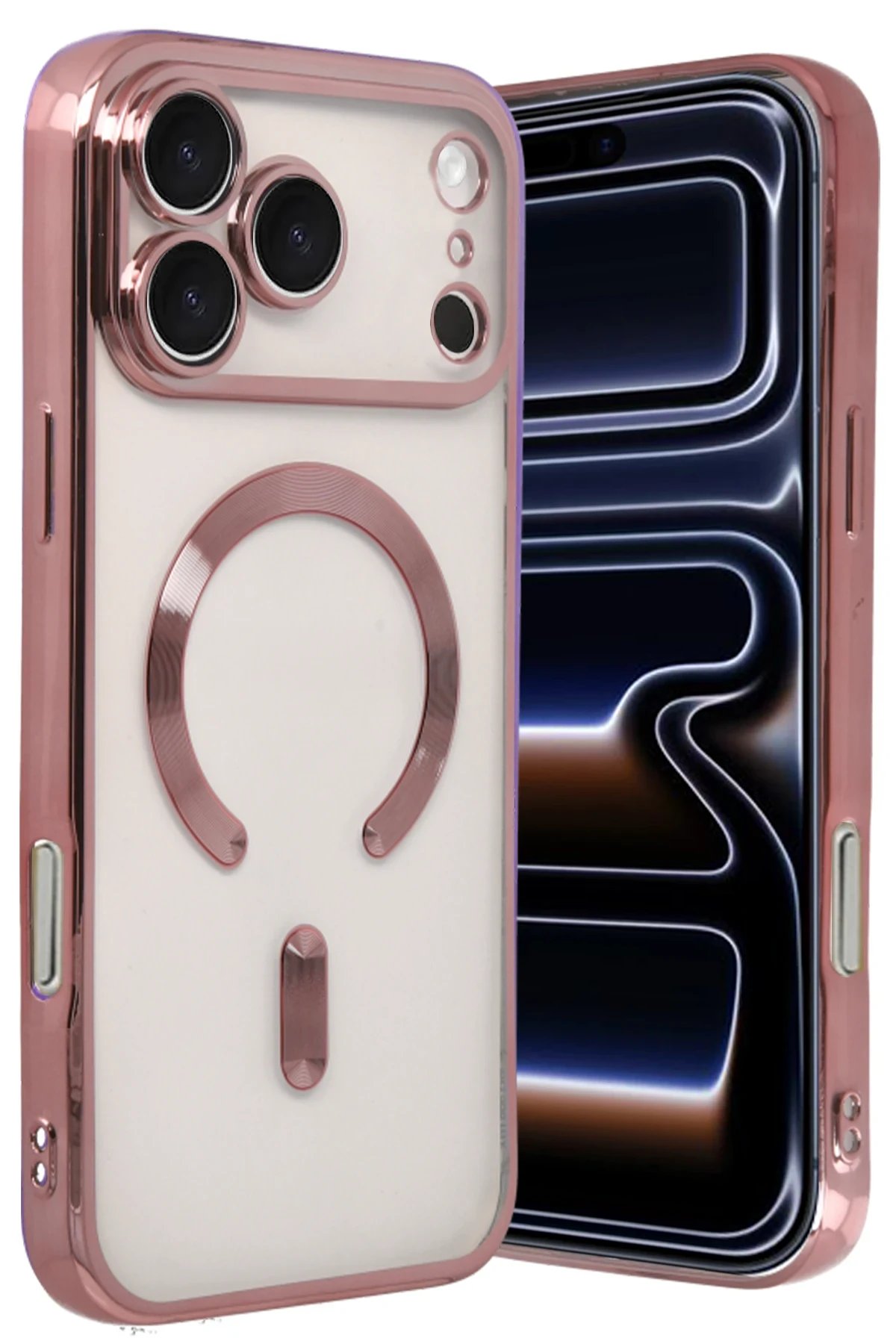 Apple iPhone 17 Pro Max Kross Magneticsafe Kapak - Rose-(5796)