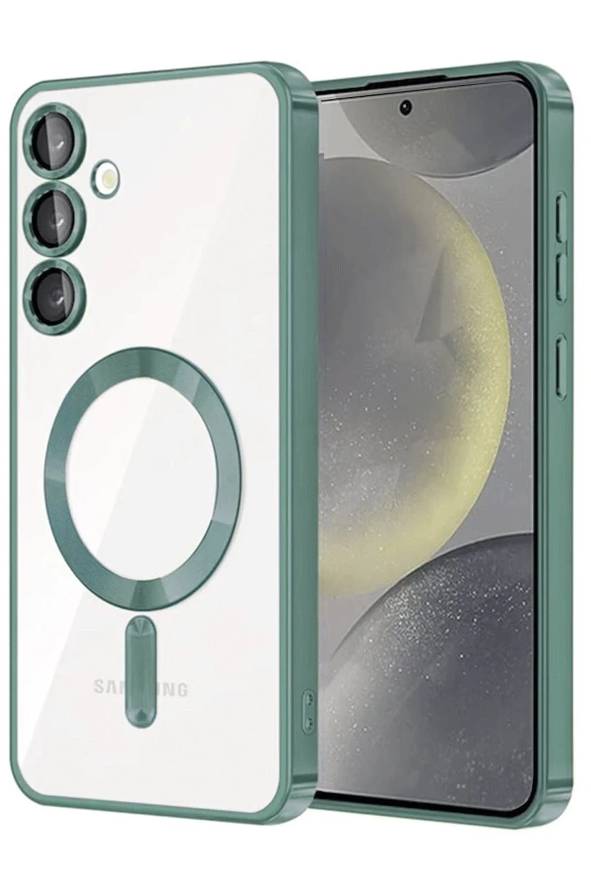 Samsung Galaxy A26 Kross Magneticsafe Kapak - Koyu Yeşil-(5796)