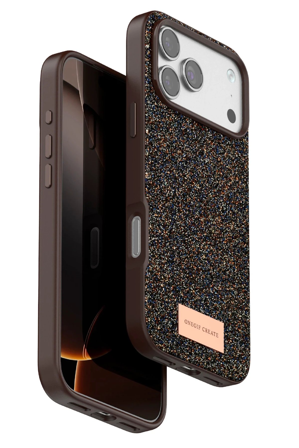 Apple iPhone 17 Pro Bright Simli Kapak - Gold-(5796)