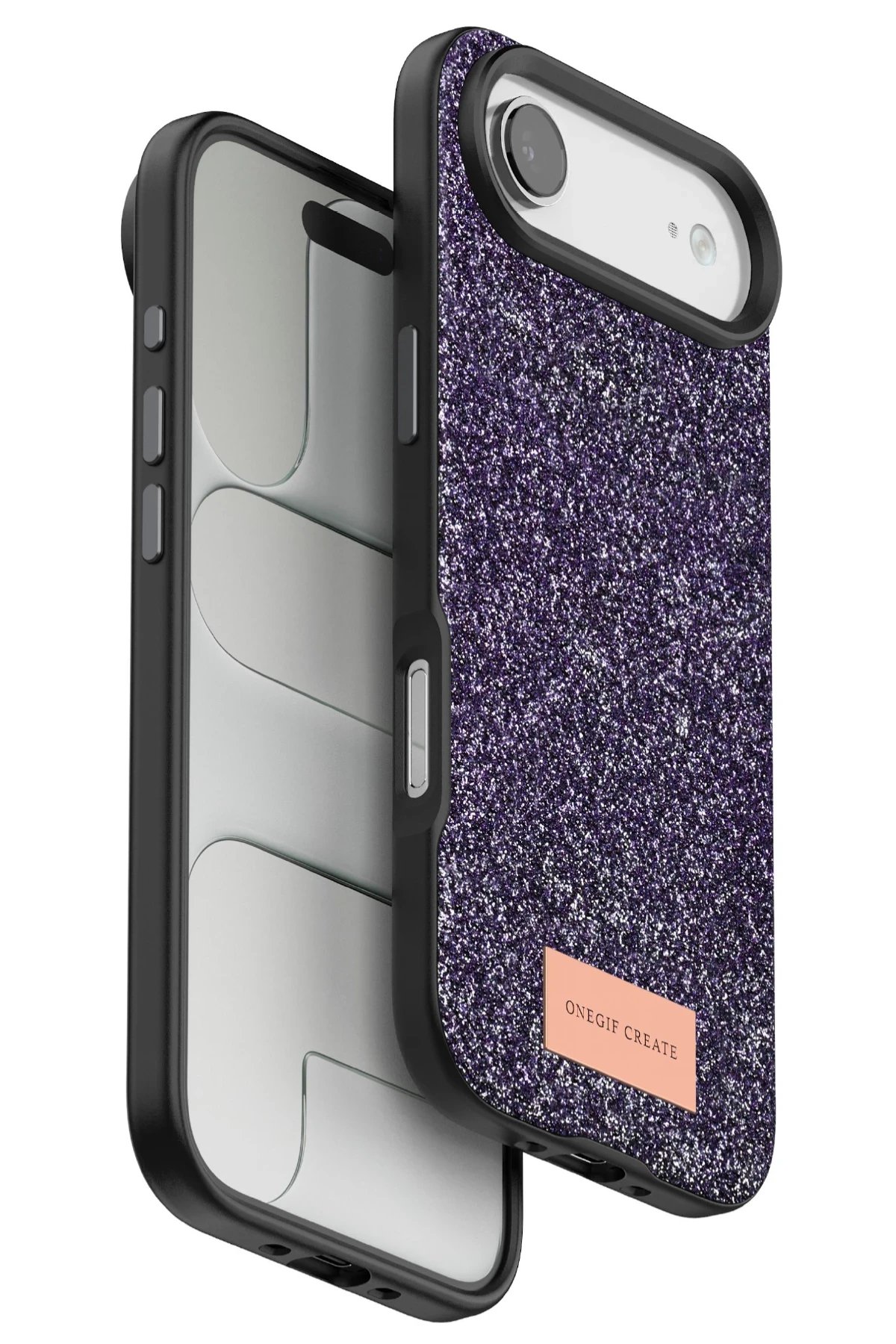 Apple iPhone 17 Air Bright Simli Kapak - Derin Mor-(5796)