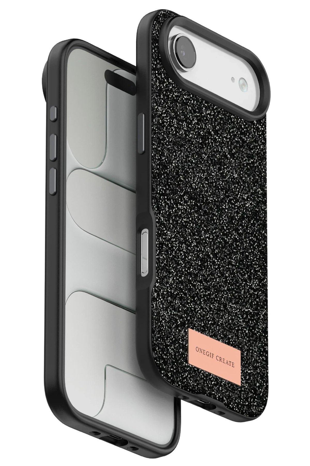 Apple iPhone 17 Air Bright Simli Kapak - Siyah-(5796)