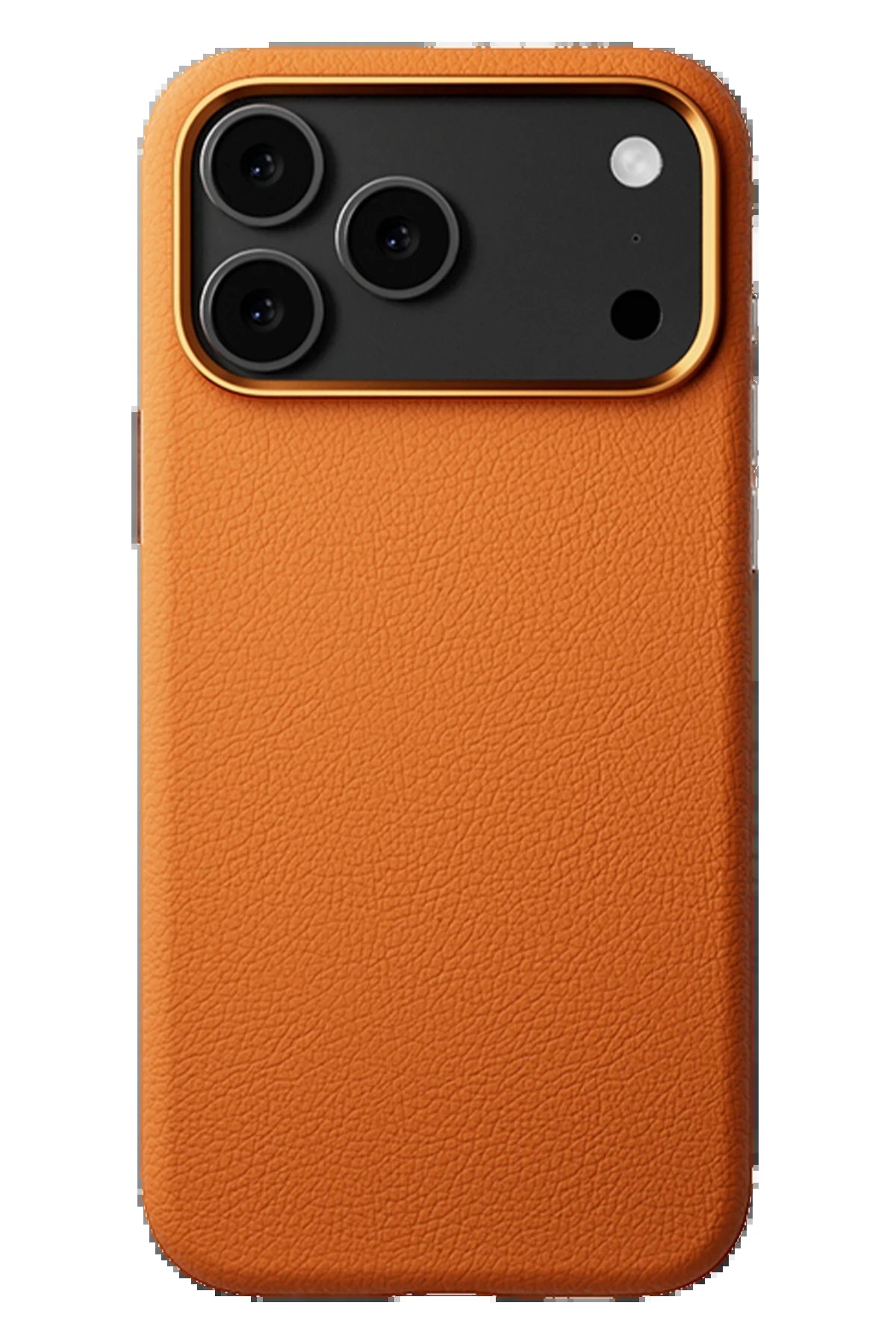 iPhone 17 Pro Wonder Deri Magsafe Kapak - Turuncu-(5796)