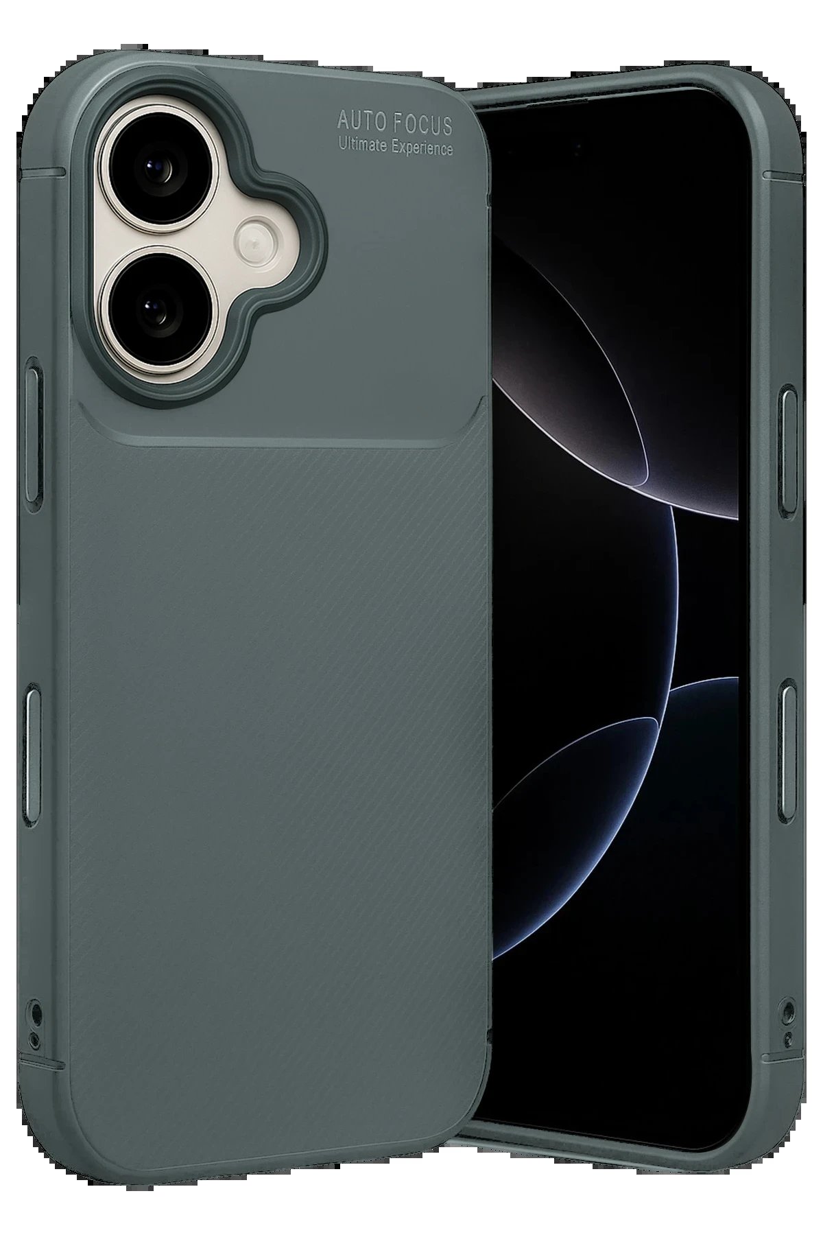 Apple iPhone 17 Auto Focus Karbon Kapak - Gri-(5796)