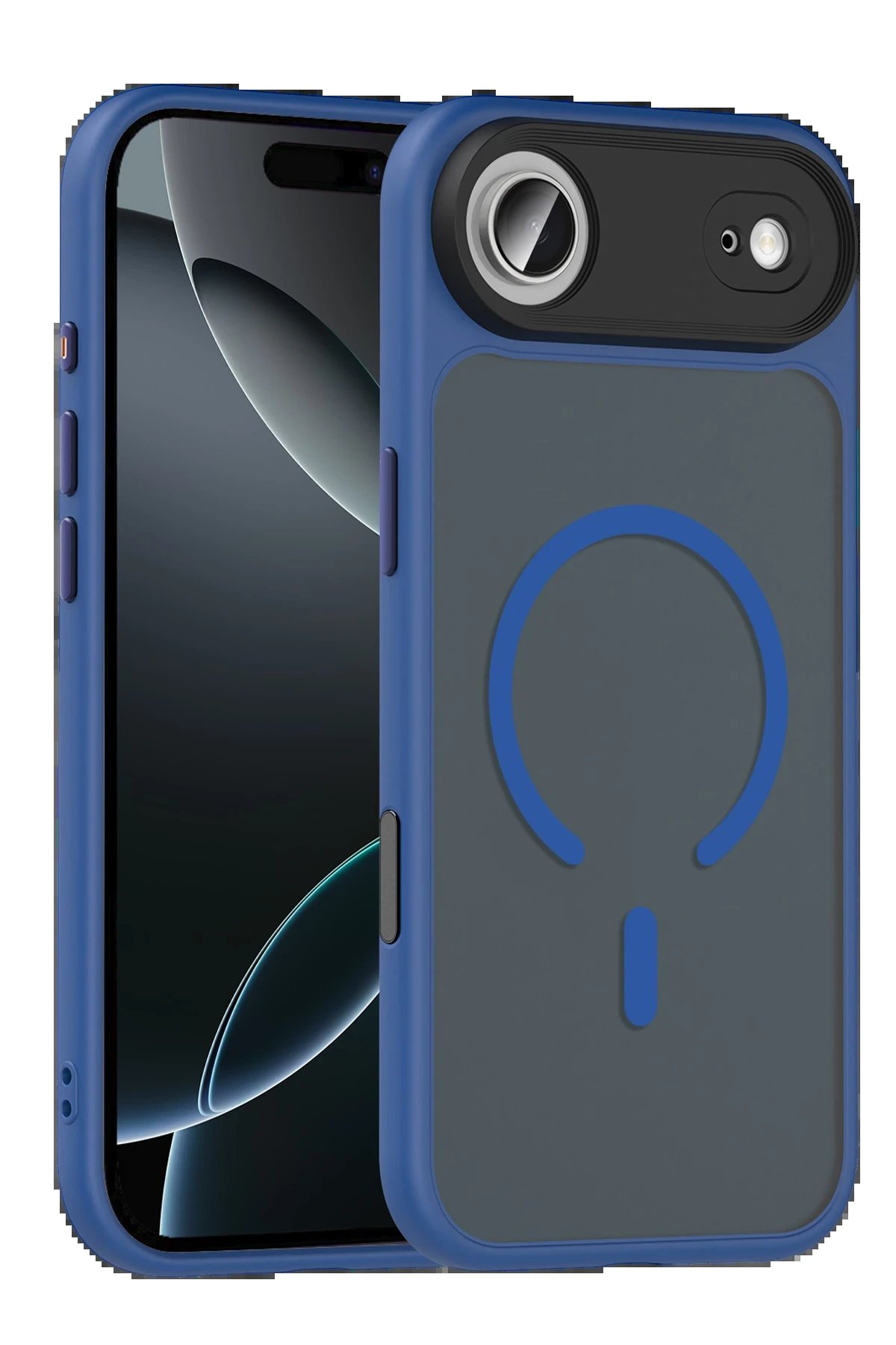 Apple iPhone 17 Air Megane Magsafe Kapak - Lacivert-(5796)