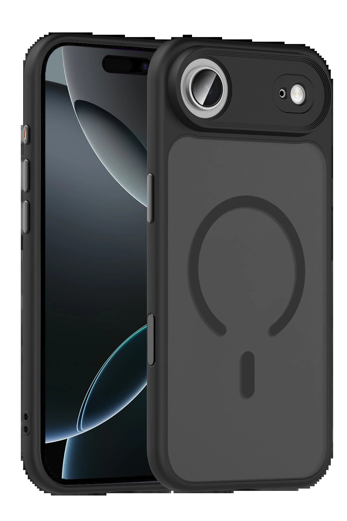 Apple iPhone 17 Air Megane Magsafe Kapak - Siyah-(5796)