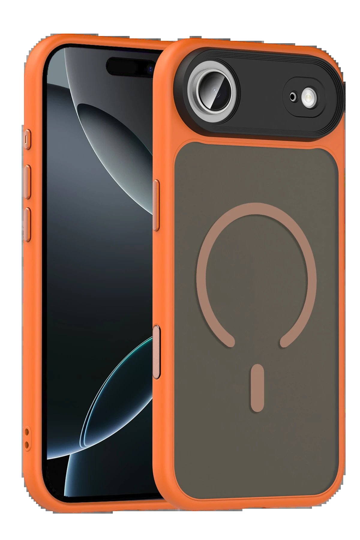 Apple iPhone 17 Air Megane Magsafe Kapak - Turuncu-(5796)