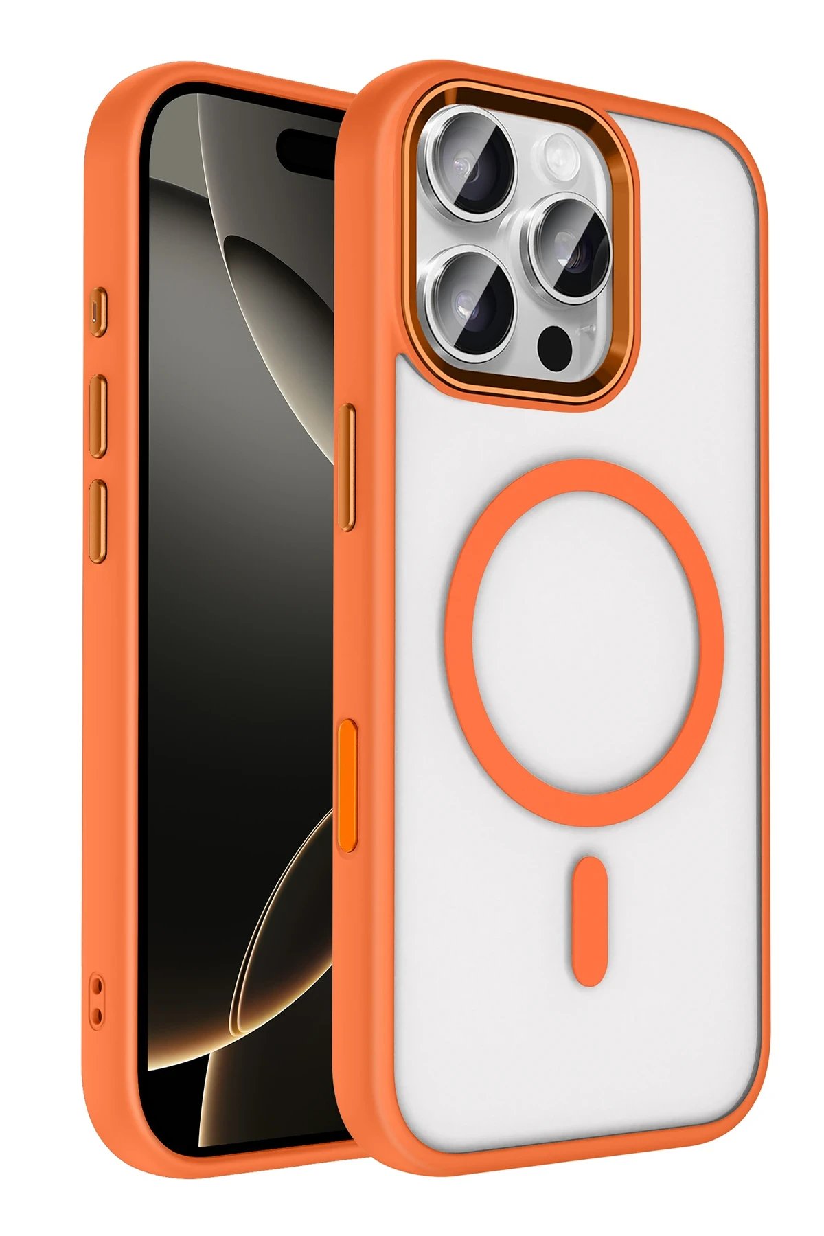 Apple iPhone 16 Pro Max Terea Magsafe Kapak - Turuncu-(5796)