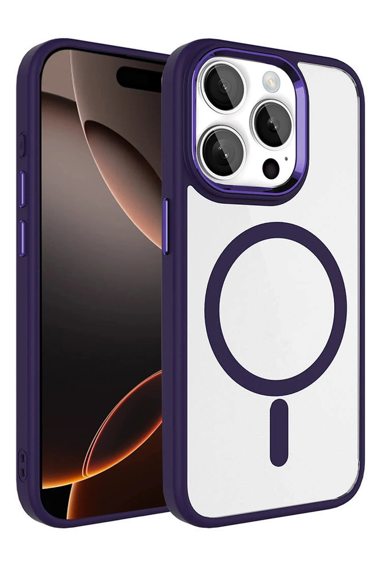 Apple iPhone 15 Pro Max Terea Magsafe Kapak - Derin Mor-(5796)