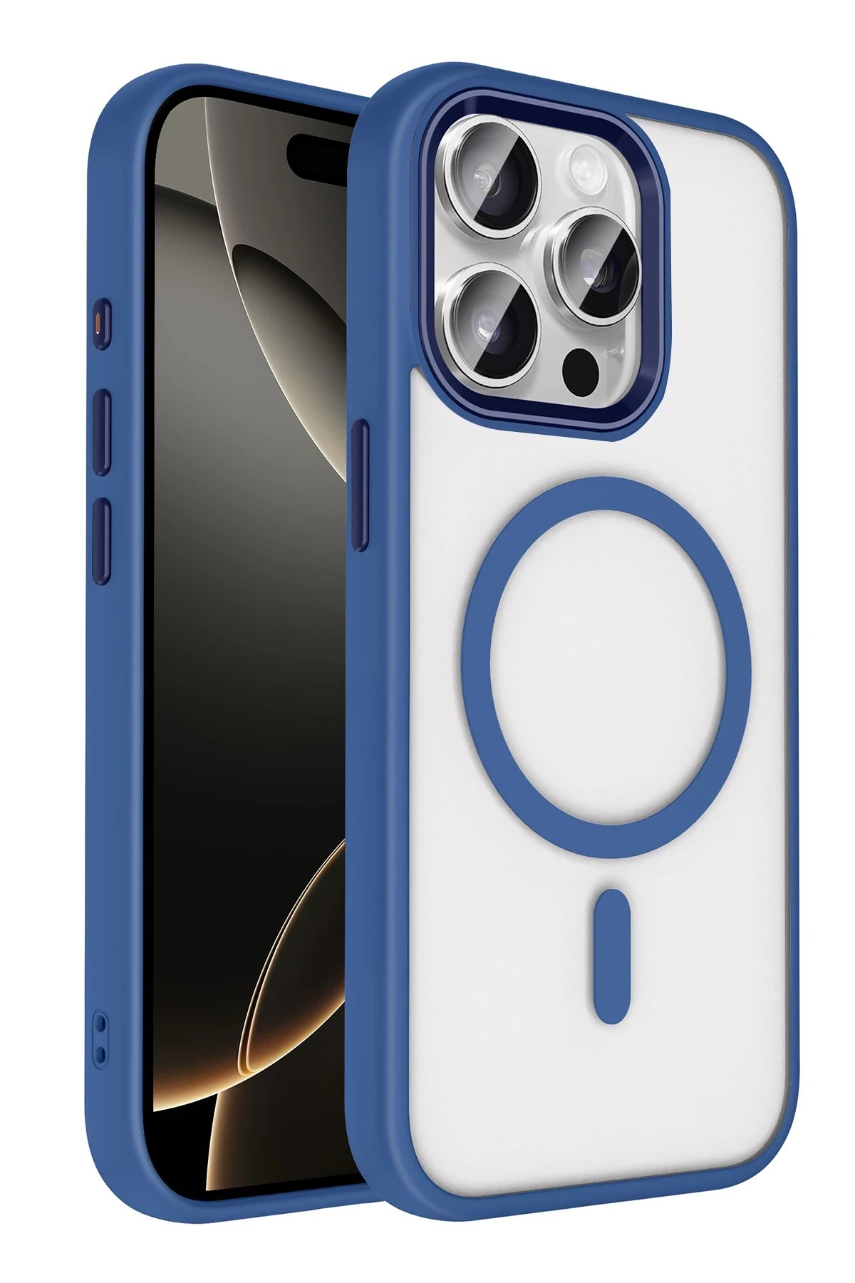 Apple iPhone 15 Pro Max Terea Magsafe Kapak - Lacivert-(5796)