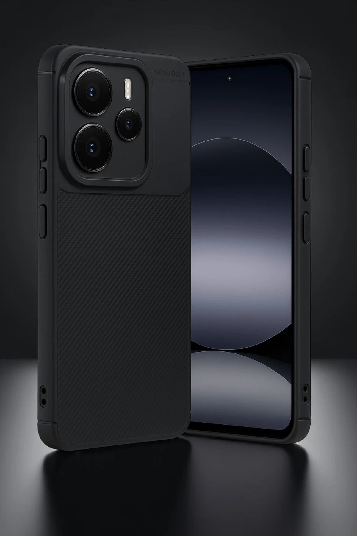 Xiaomi Note 14 5G Auto Focus Karbon Kapak - Siyah-(5796)