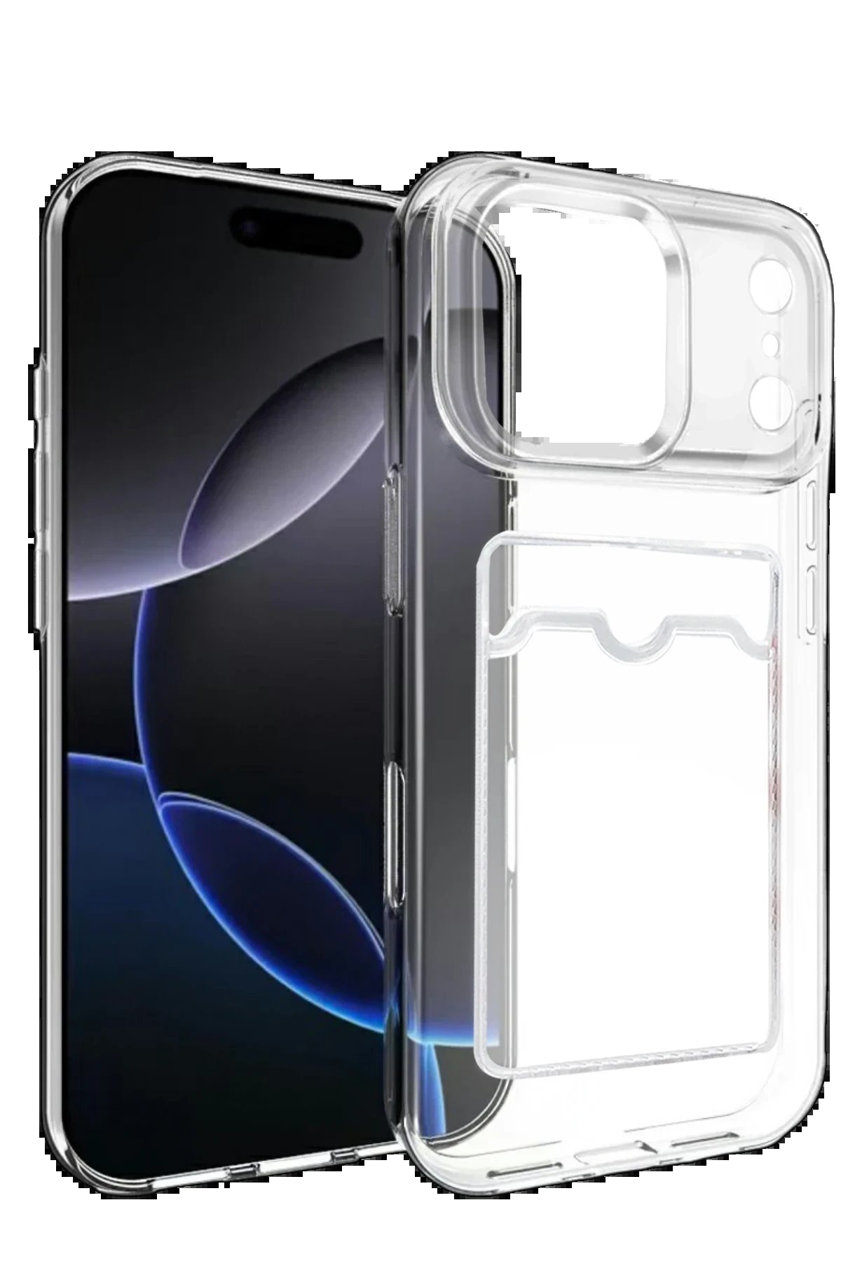 Apple iPhone 17 Pro Kart Şeffaf Silikon - Şeffaf-(5796)