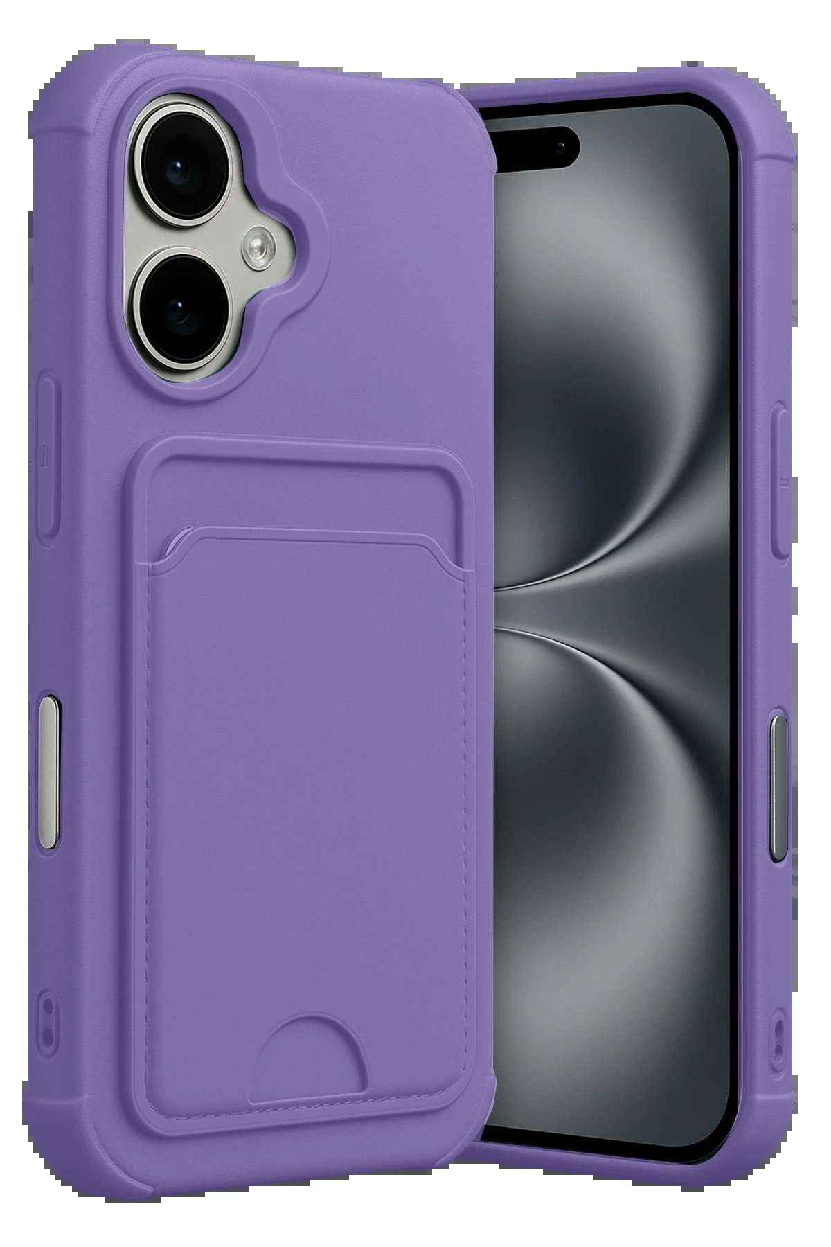 Apple iPhone 17 Kelvin Kartvizitli Silikon - Lila-(5796)