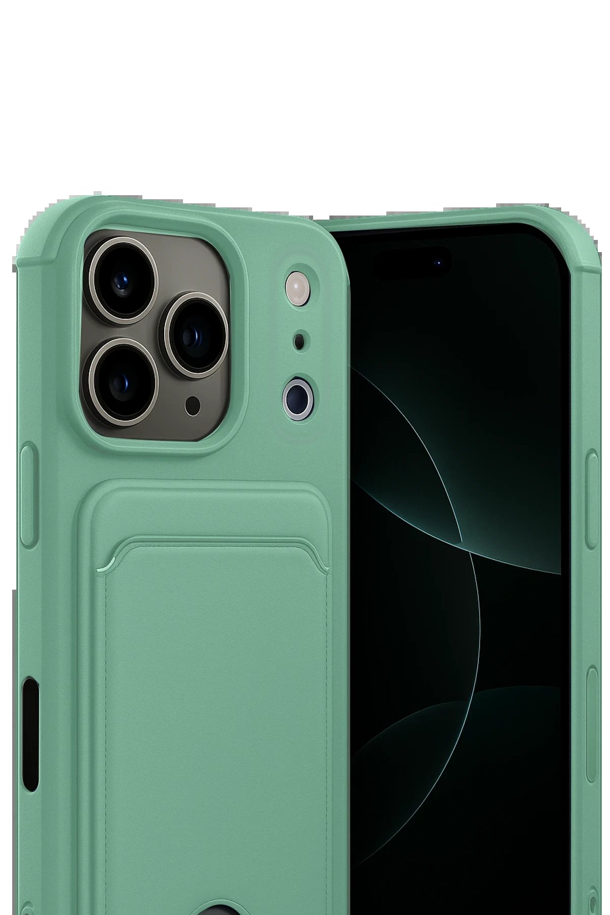 Apple iPhone 17 Pro Kelvin Kartvizitli Silikon - Açık Yeşil-(5796) - Görsel 2