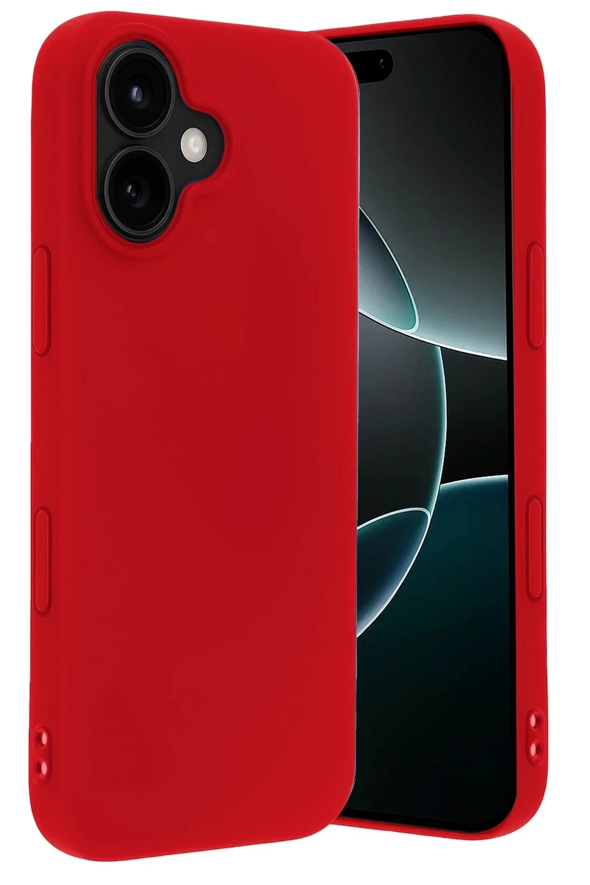 Apple iPhone 17 Nano içi Kadife Silikon - Kırmızı-(5796)