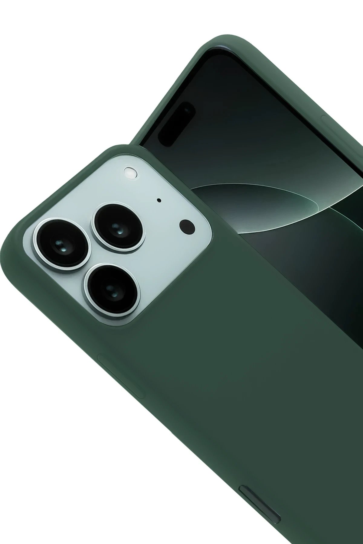 Apple iPhone 17 Pro Nano içi Kadife Silikon - Koyu Yeşil-(5796) - Görsel 2