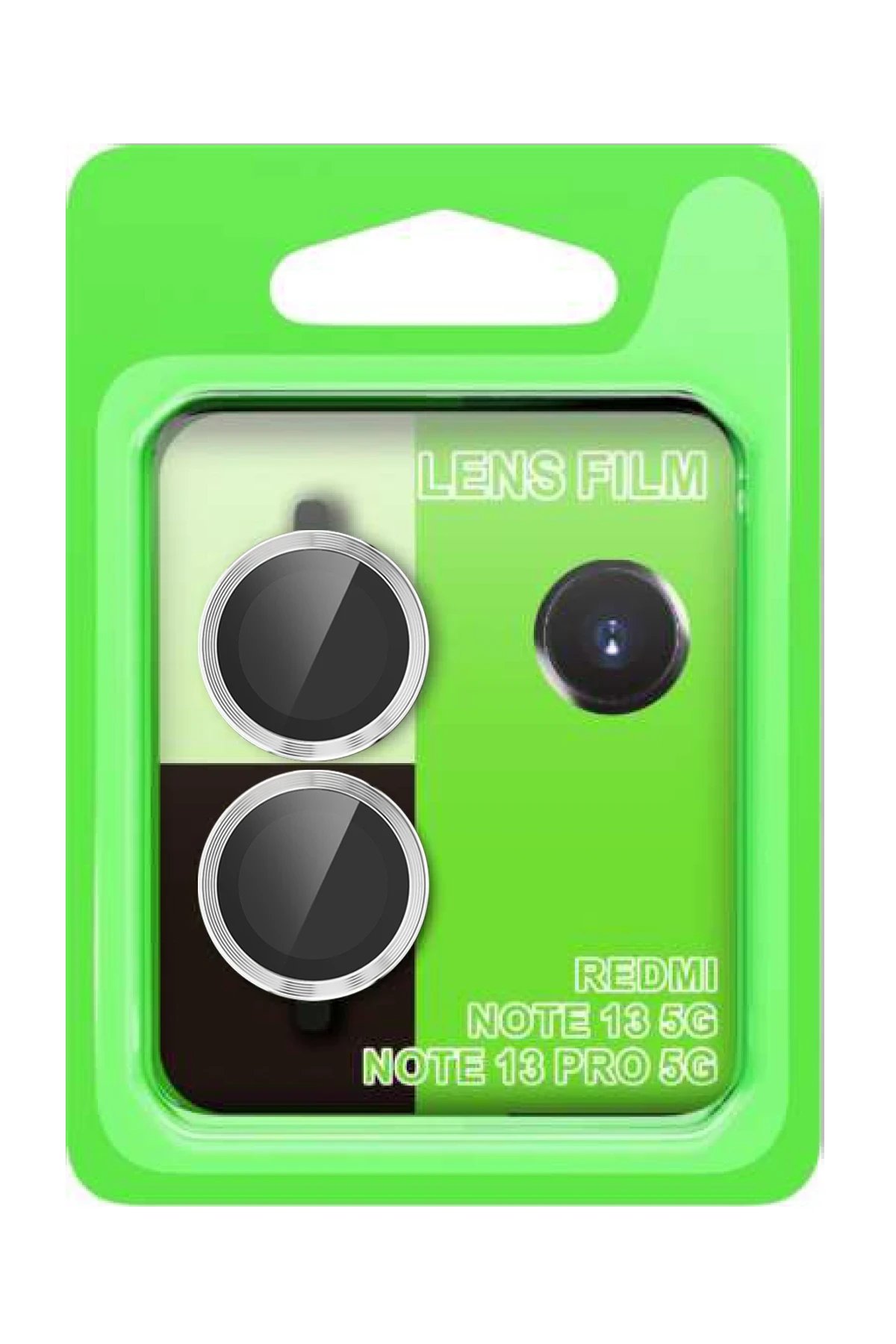 Xiaomi Redmi Note 13 Pro 5G Raze Metal Kamera Lens - Gümüş-(5796)