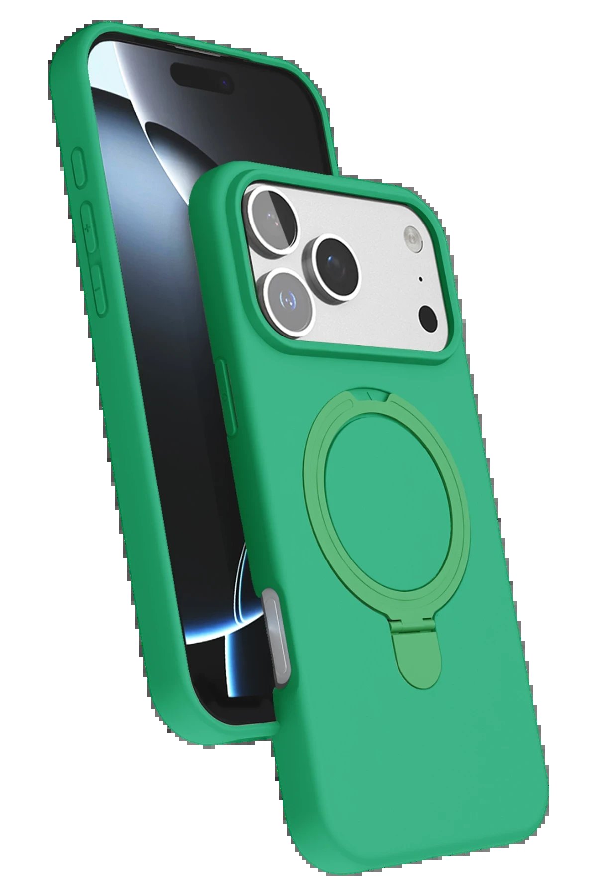 Apple iPhone 17 Pro Regal Magsafe Standlı Kapak - Yeşil-(5796)