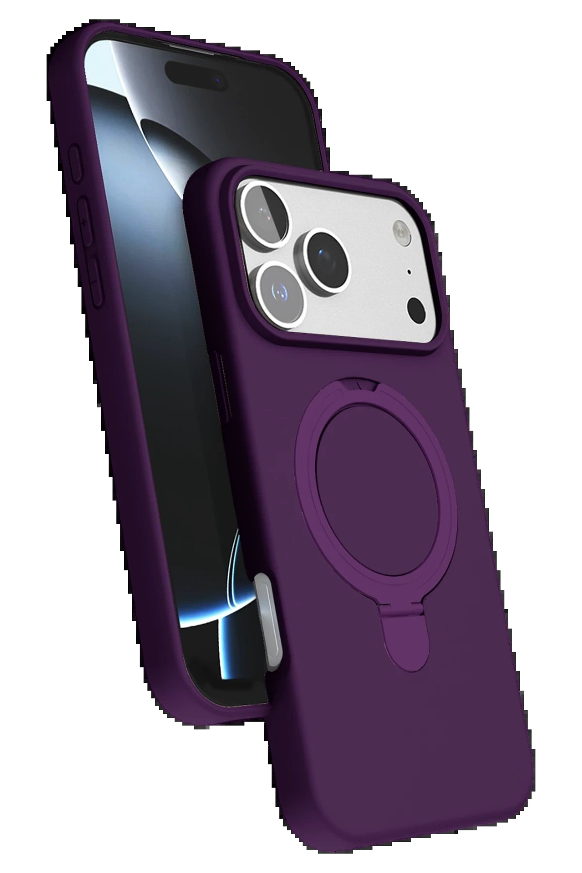 Apple iPhone 17 Pro Regal Magsafe Standlı Kapak - Derin Mor-(5796)