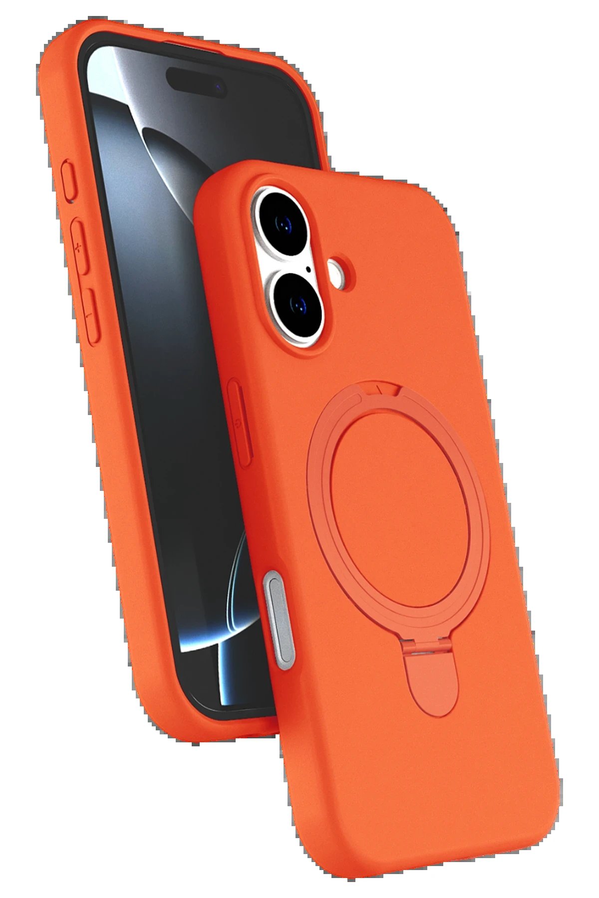 Apple iPhone 17 Regal Magsafe Standlı Kapak - Turuncu-(5796)