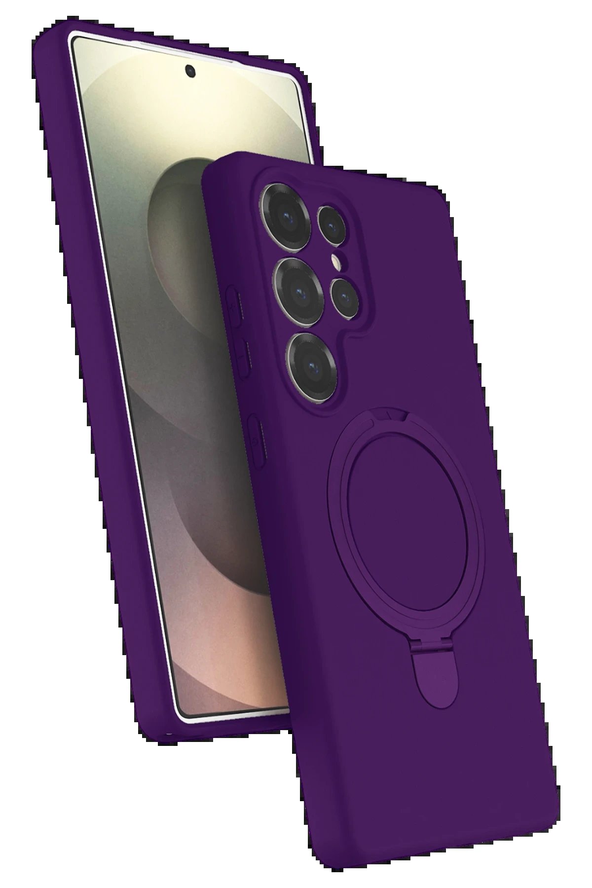 Samsung Galaxy S25 Ultra Regal Magsafe Standlı Kapak - Derin Mor-(5796)