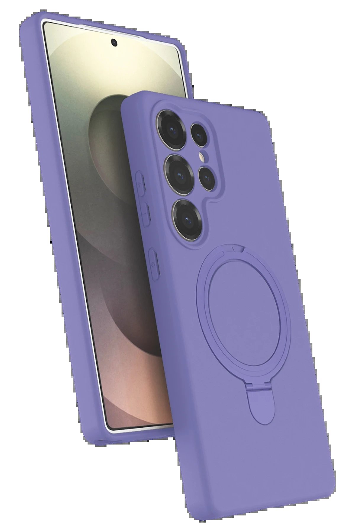 Samsung Galaxy S25 Ultra Regal Magsafe Standlı Kapak - Lila-(5796)