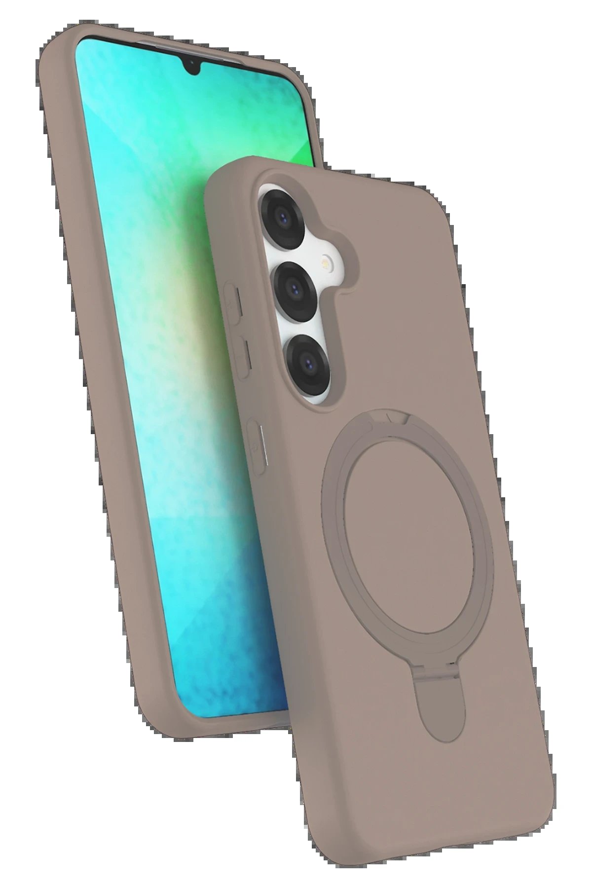 Samsung Galaxy S25 Regal Magsafe Standlı Kapak - Çöl Titanyum-(5796)