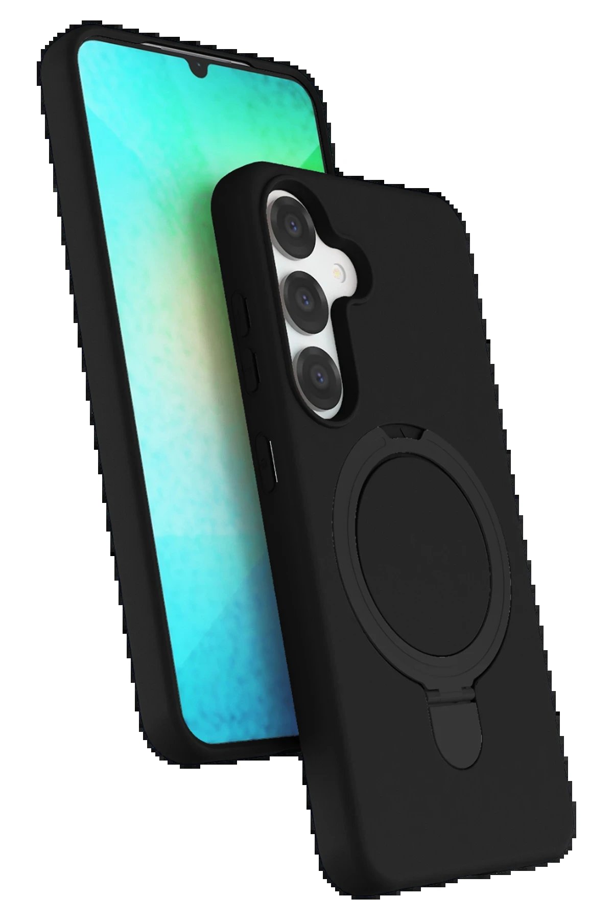 Samsung Galaxy S25 Regal Magsafe Standlı Kapak - Siyah-(5796)