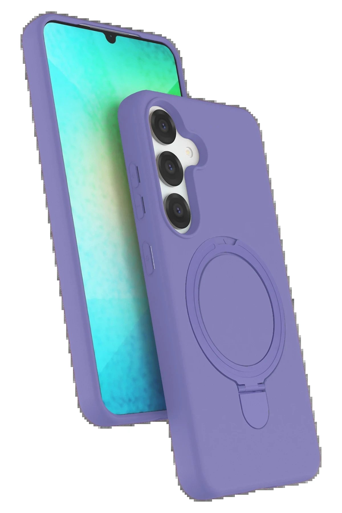 Samsung Galaxy S25 Regal Magsafe Standlı Kapak - Lila-(5796)