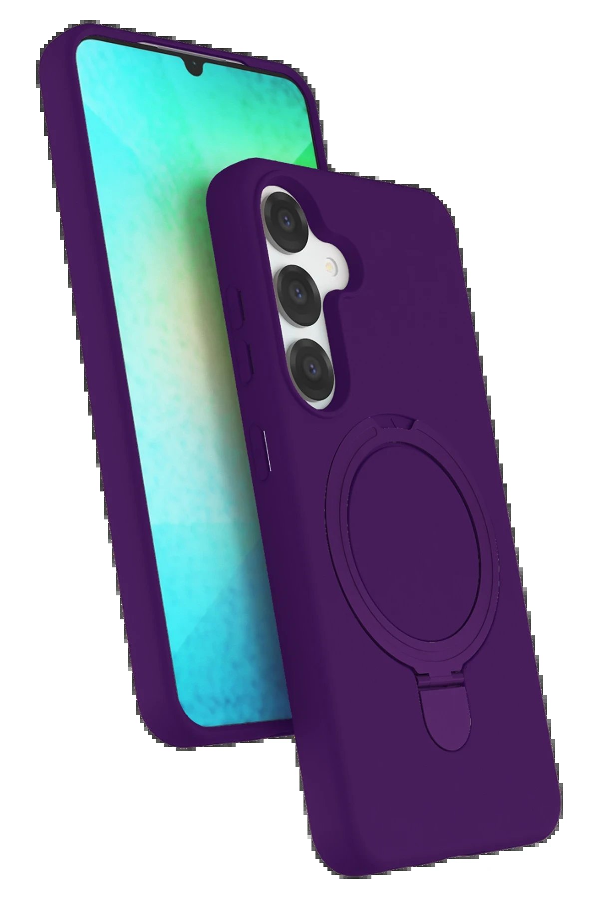 Samsung Galaxy S25 Regal Magsafe Standlı Kapak - Derin Mor-(5796)