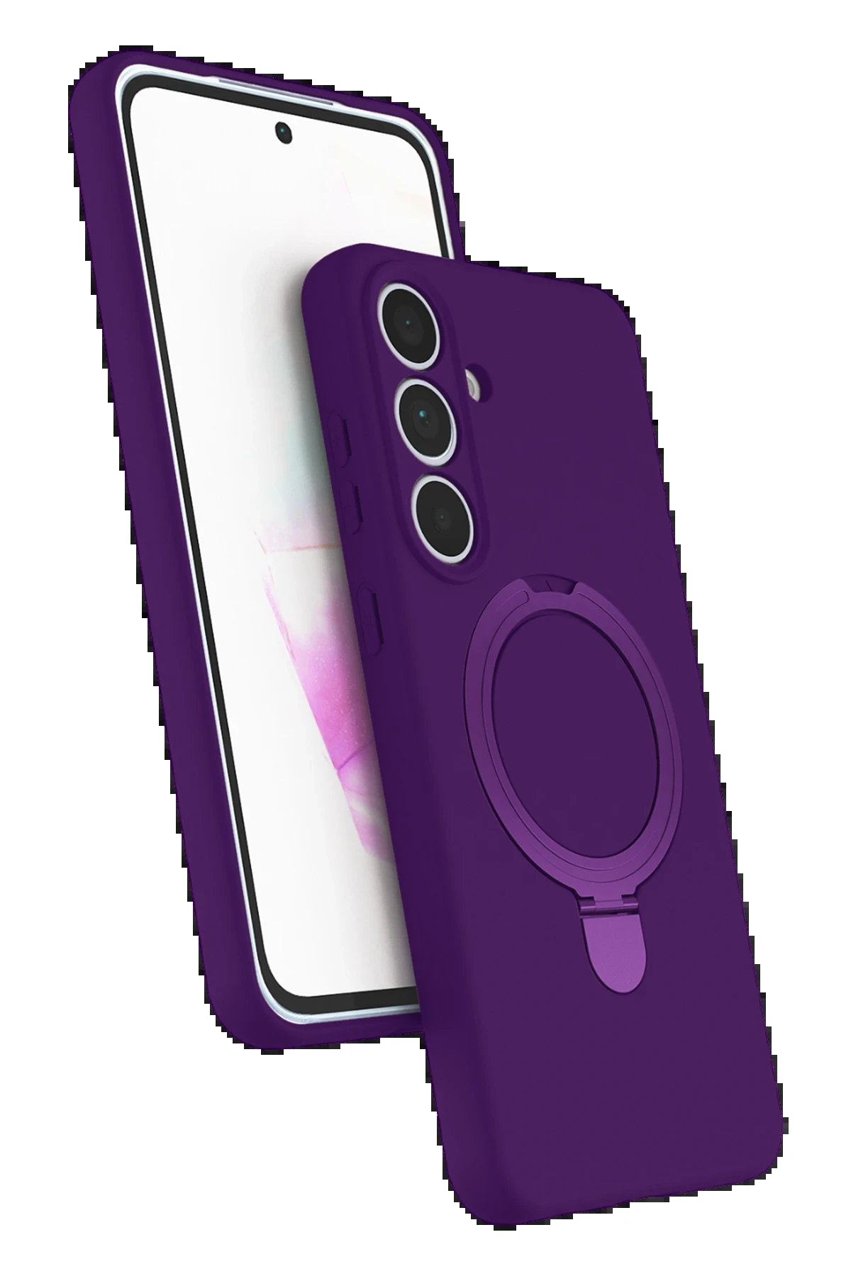 Samsung Galaxy S24 FE Regal Magsafe Standlı Kapak - Derin Mor-(5796)