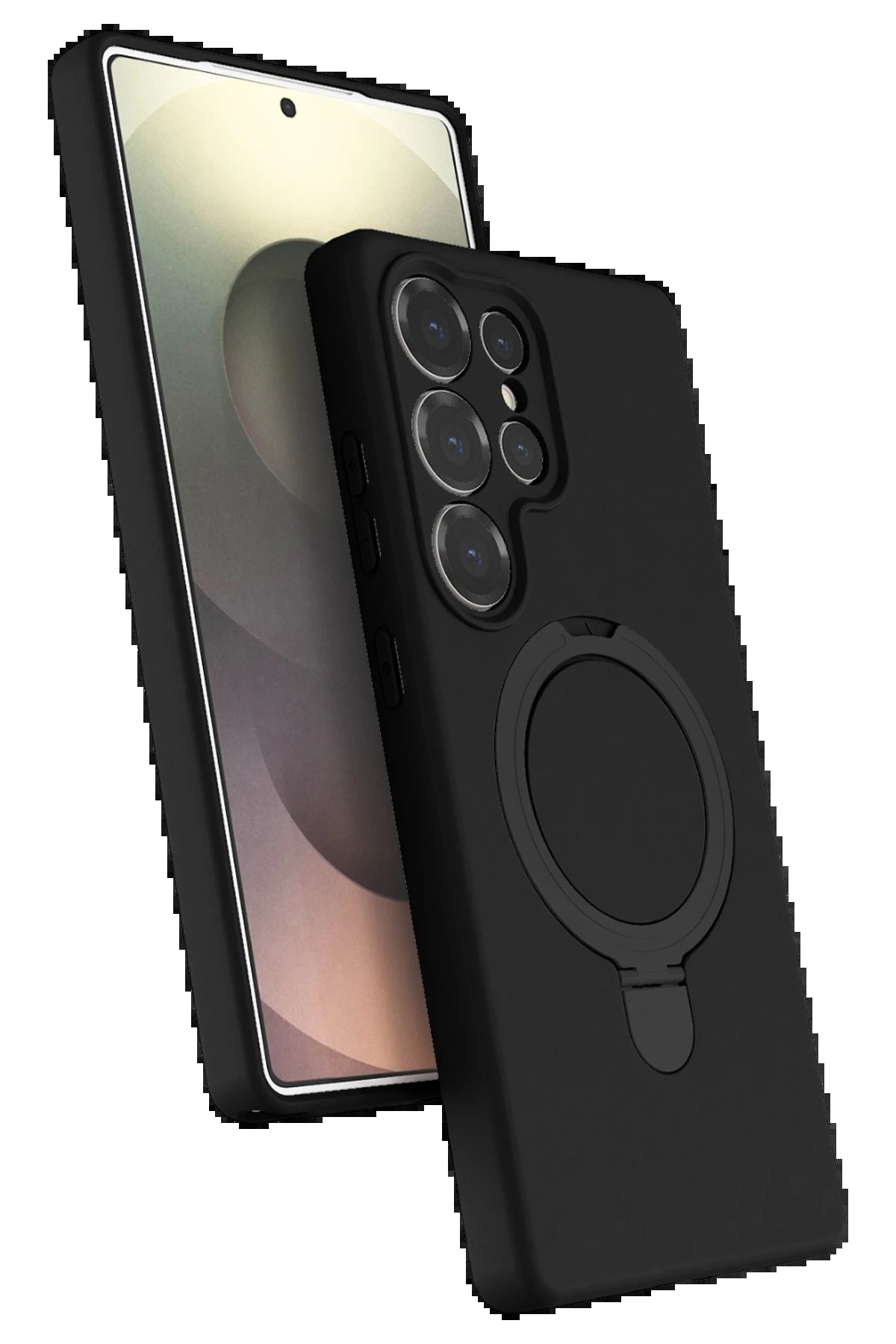 Samsung Galaxy S24 Ultra Regal Magsafe Standlı Kapak - Siyah-(5796)