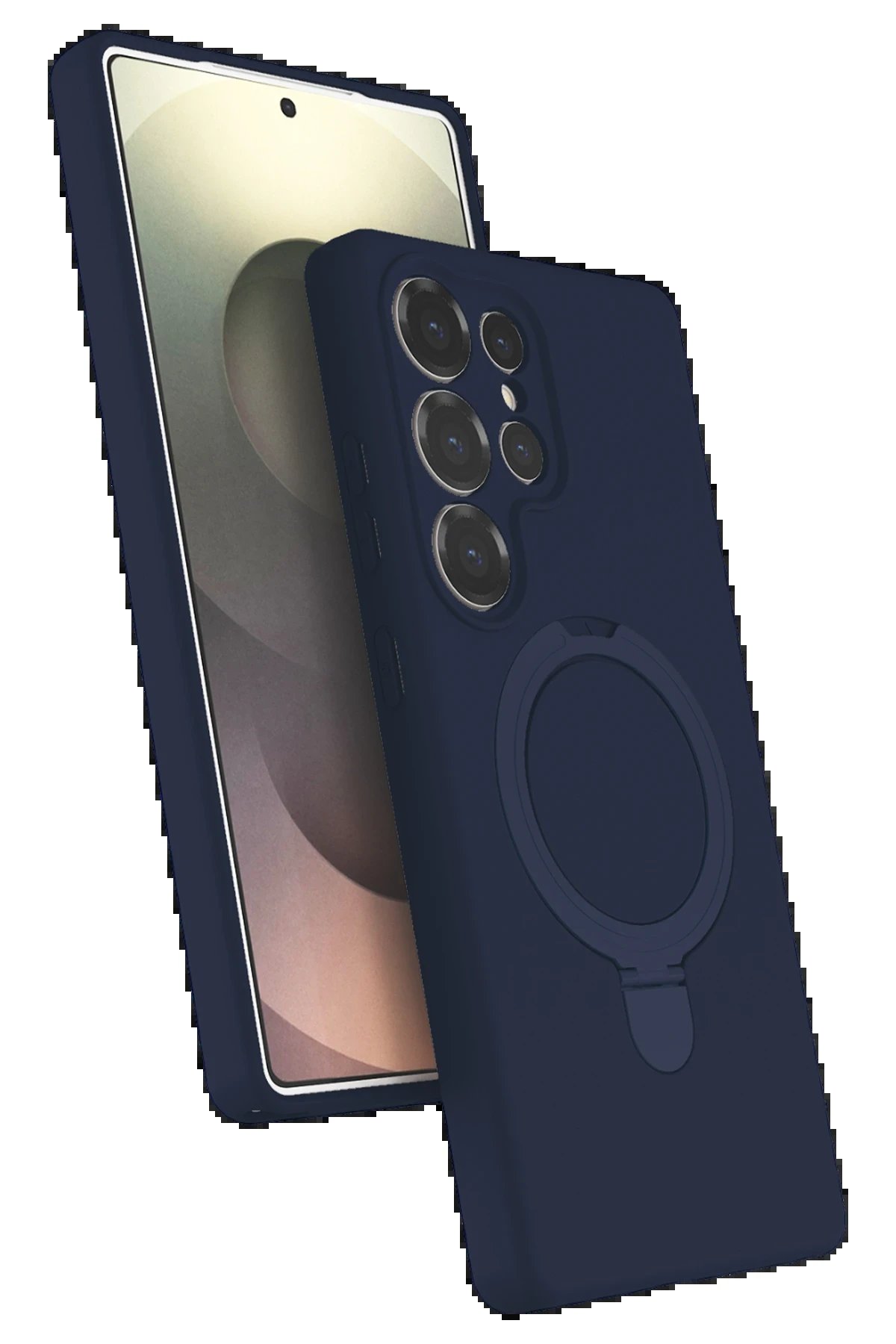 Samsung Galaxy S24 Ultra Regal Magsafe Standlı Kapak - Lacivert-(5796)