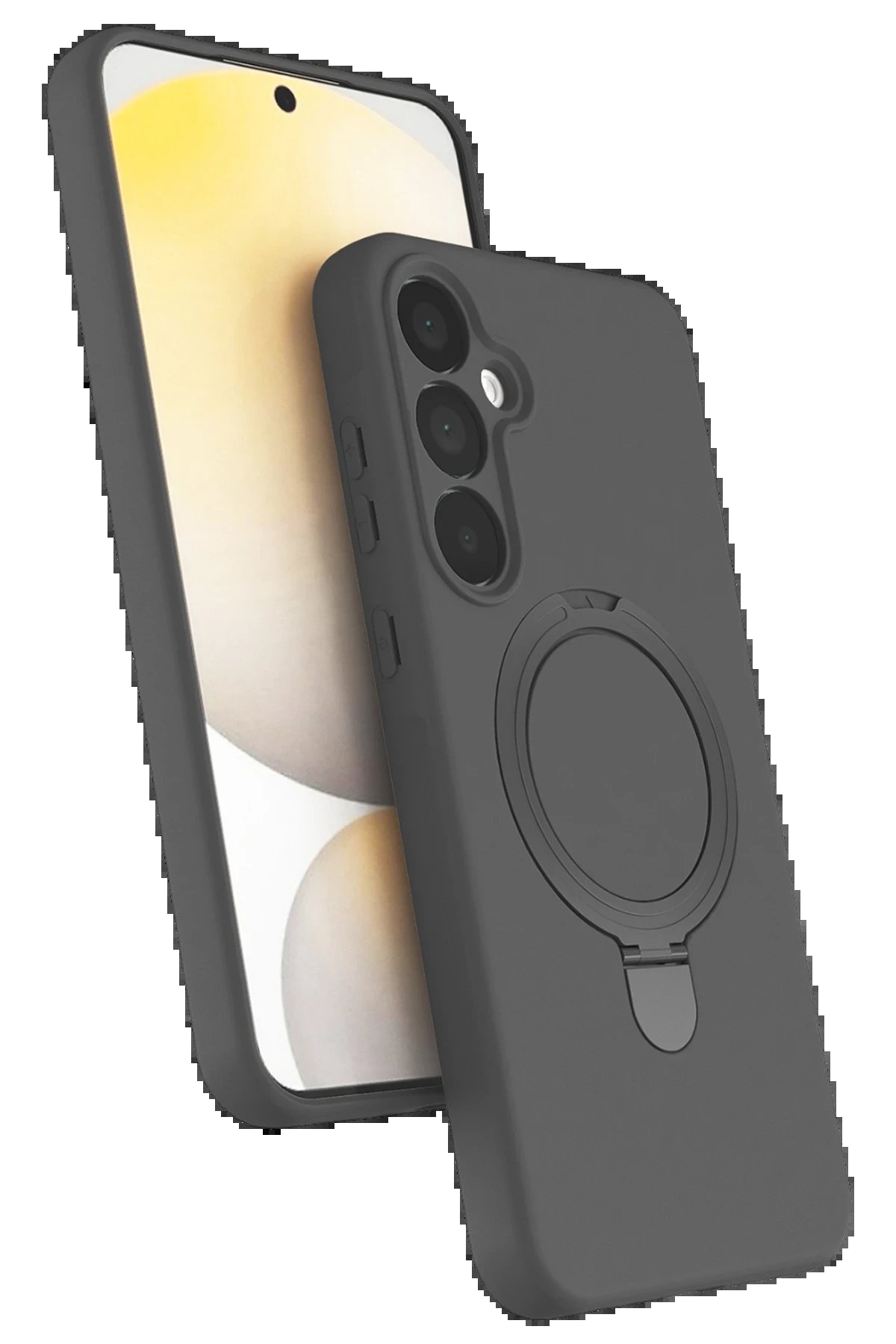 Samsung Galaxy A55 5G Regal Magsafe Standlı Kapak - Titan Gri-(5796)