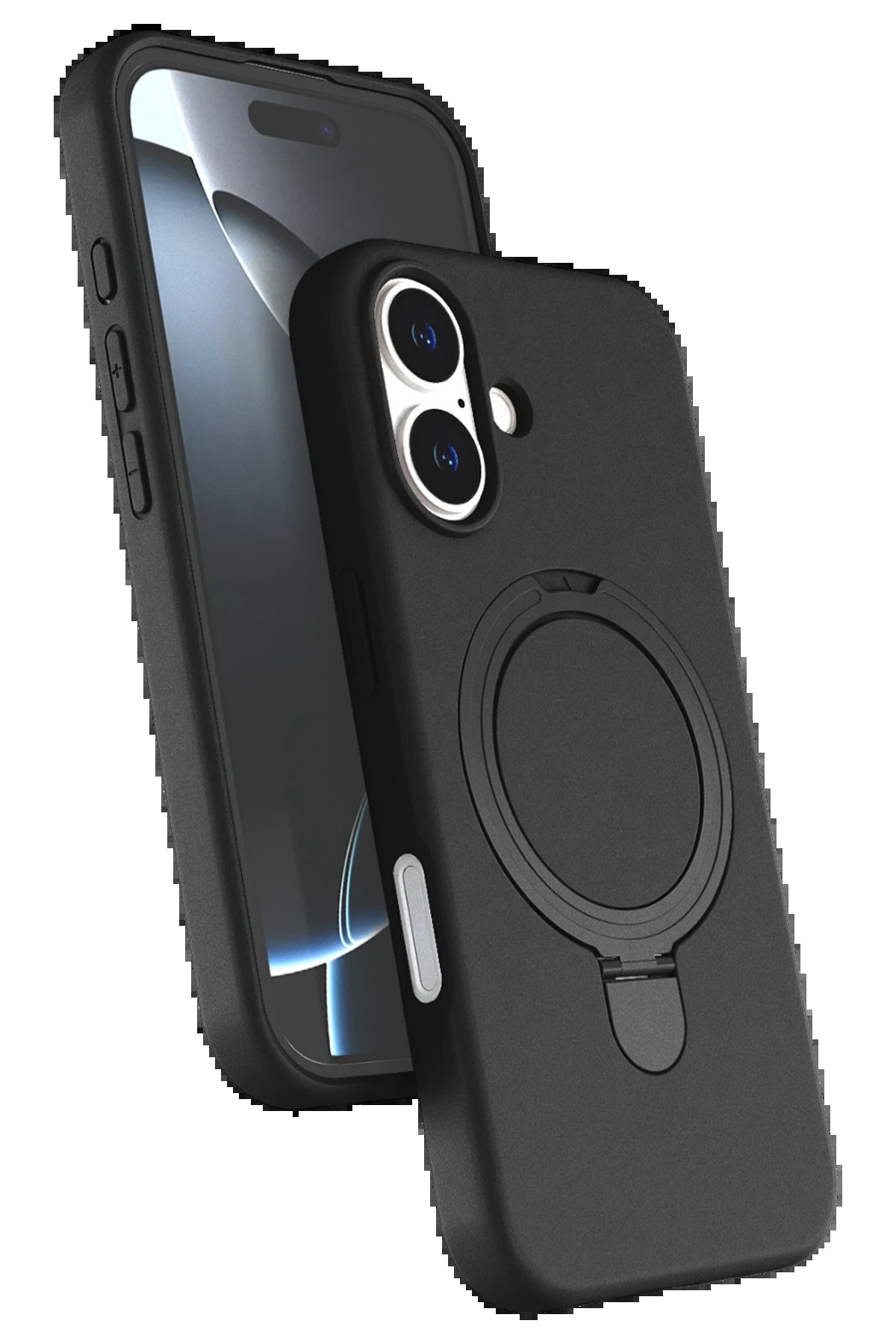 Apple iPhone 16 Regal Magsafe Standlı Kapak - Siyah-(5796)