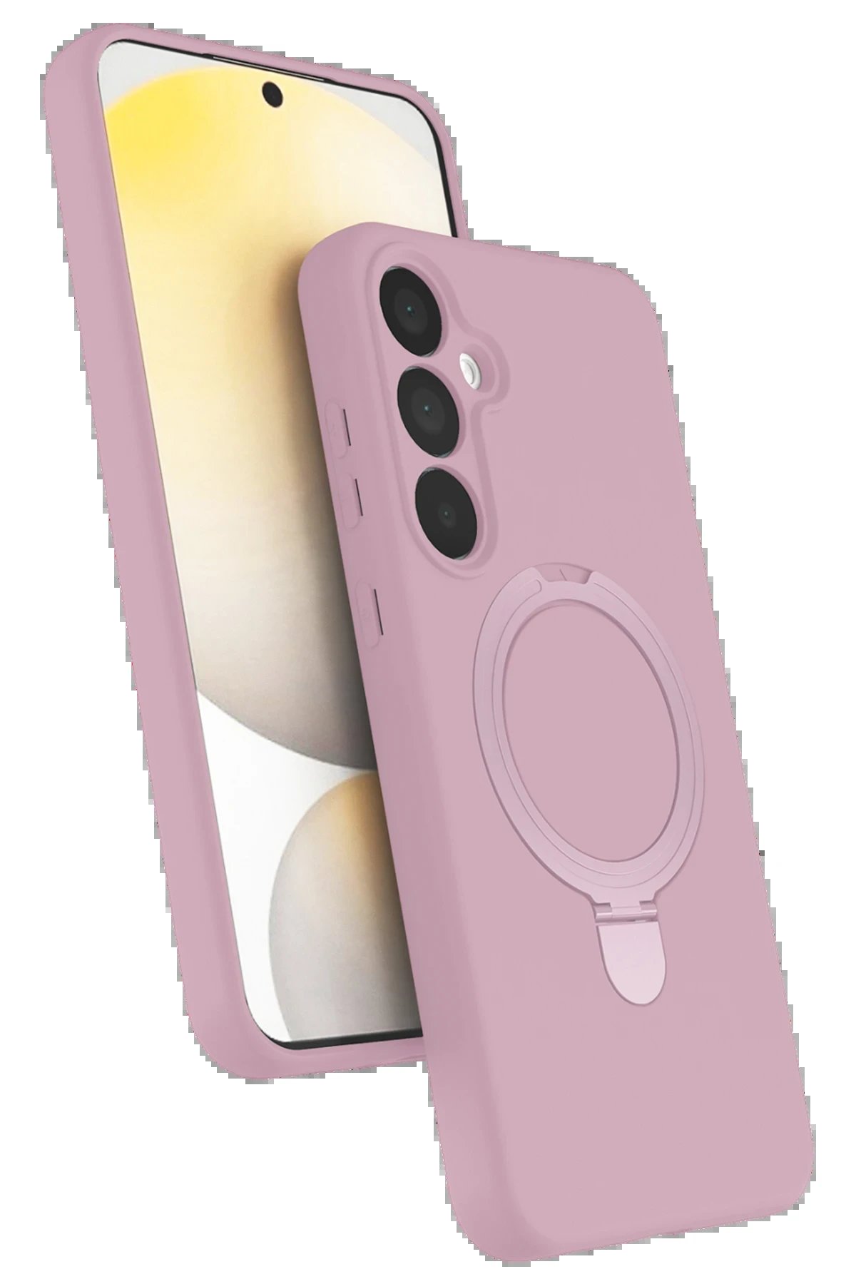 Samsung Galaxy A25 5G Regal Magsafe Standlı Kapak - Açık Pembe-(5796)