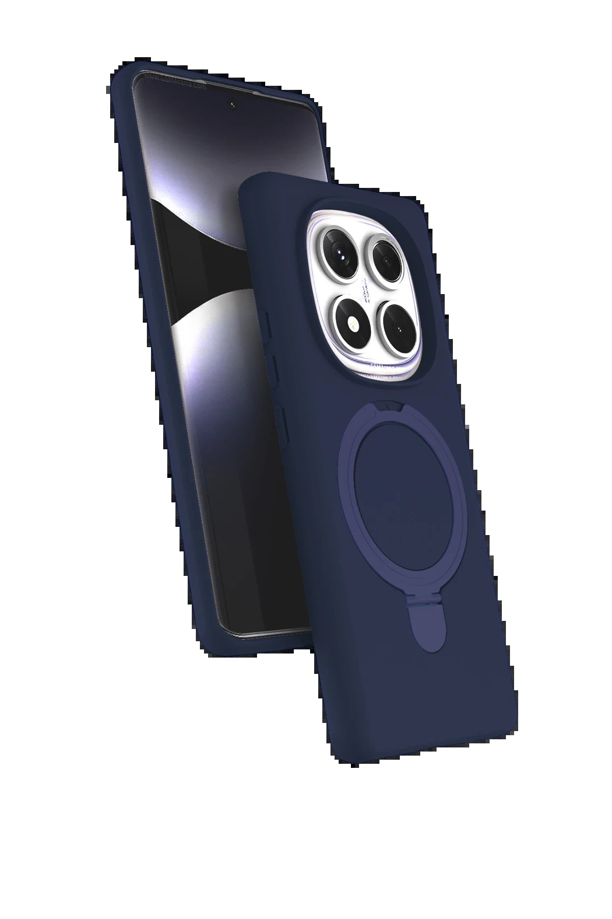 Xiaomi Redmi Note 14 Pro 5G Regal Magsafe Standlı Kapak - Lacivert-(5796)