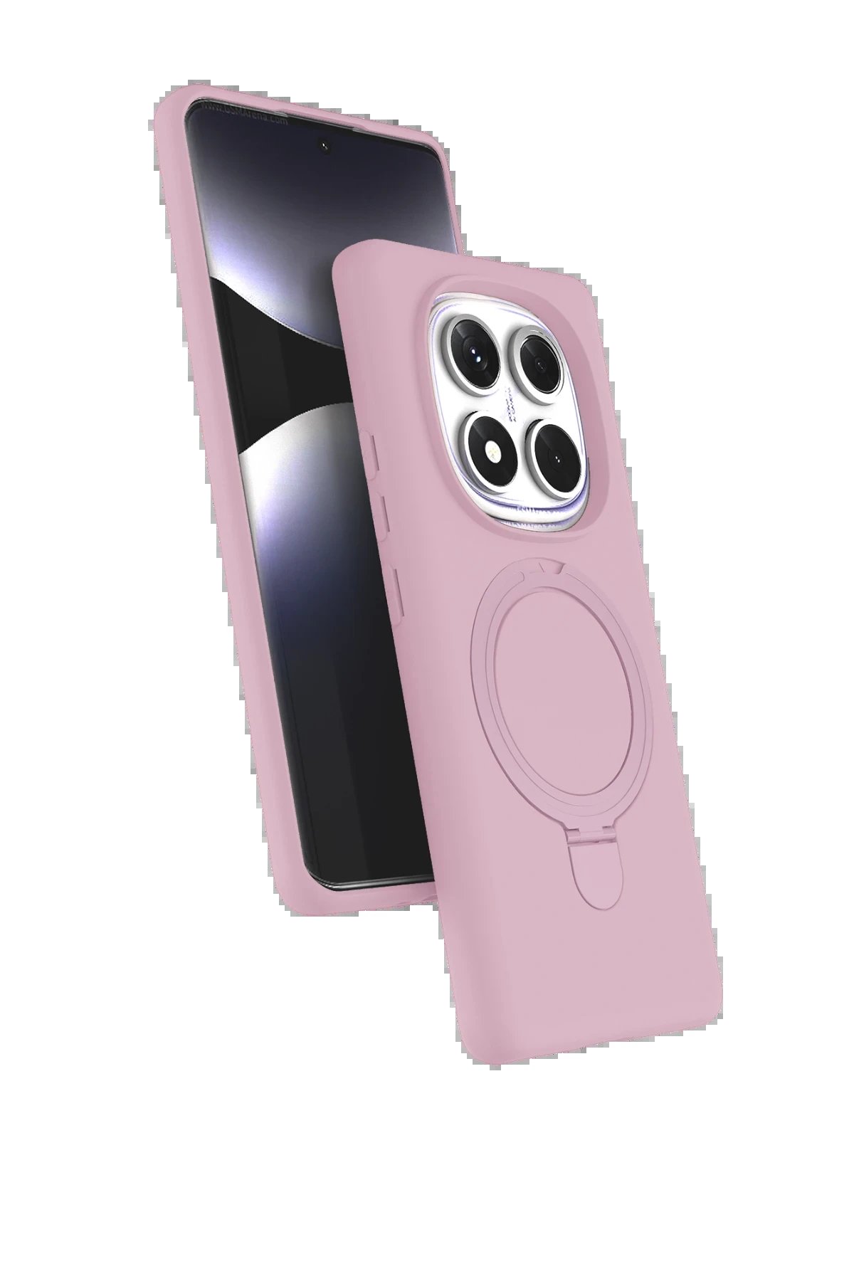 Xiaomi Redmi Note 14 Pro 5G Regal Magsafe Standlı Kapak - Açık Pembe-(5796)