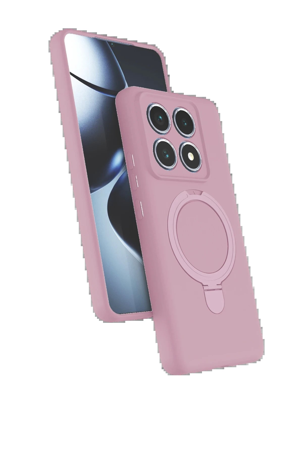 Xiaomi Mi 14T Pro Regal Magsafe Standlı Kapak - Açık Pembe-(5796)