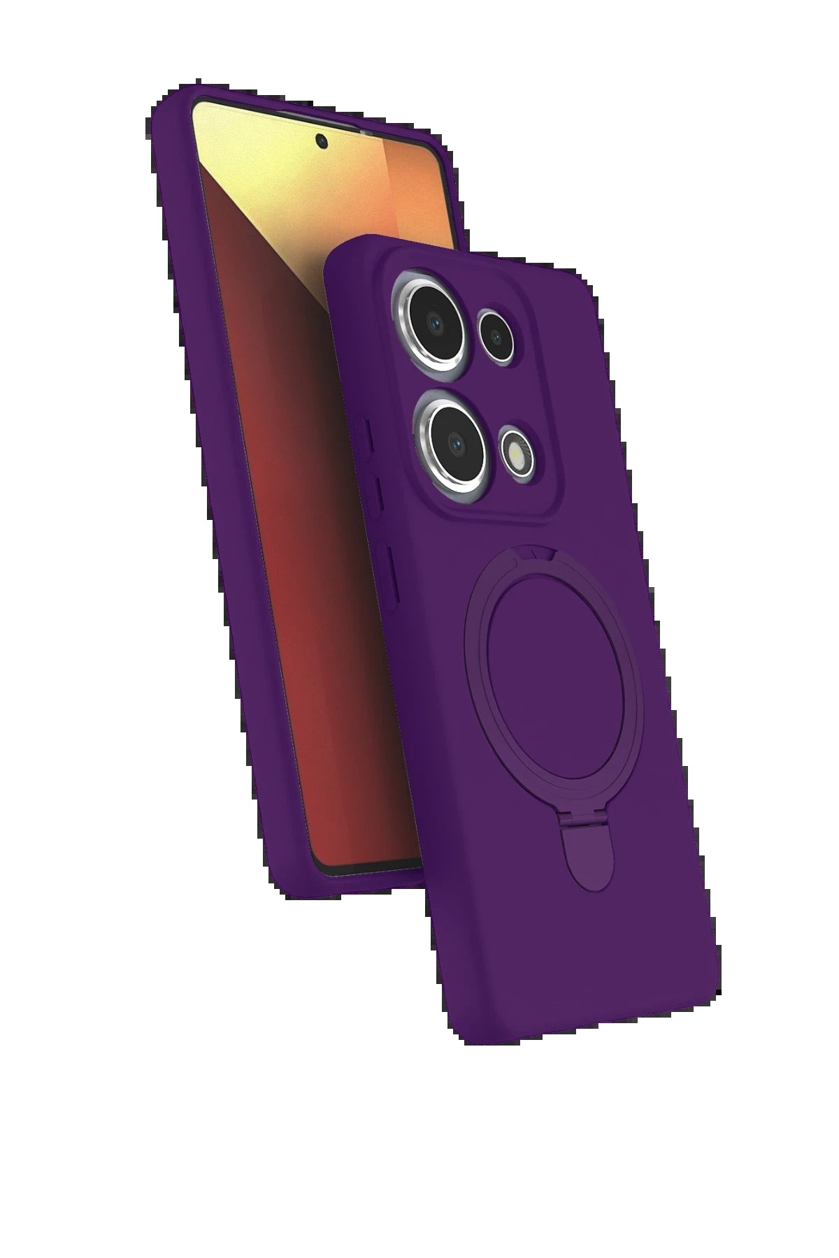 Xiaomi Redmi Note 13 Pro 4G Regal Magsafe Standlı Kapak - Derin Mor-(5796)