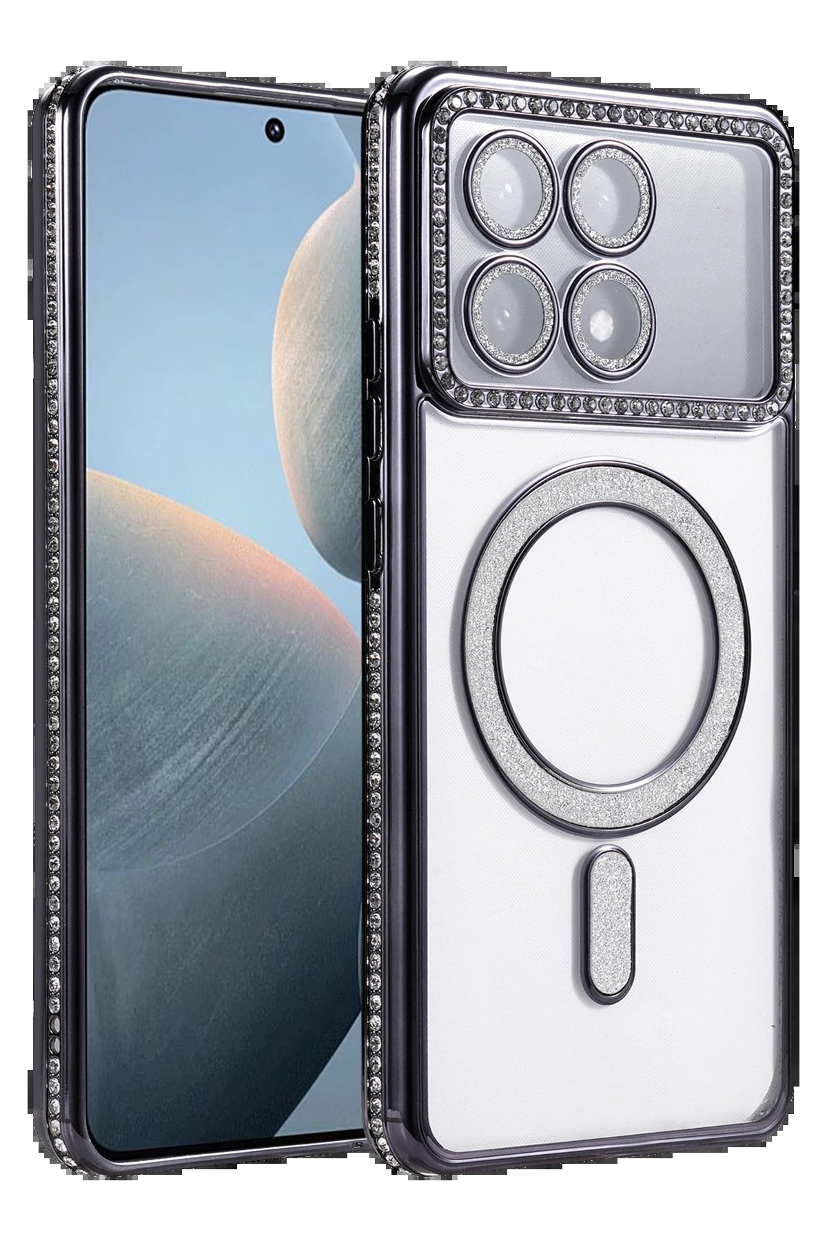 Xiaomi Poco X6 Pro Joke Simli Magneticsafe Kılıf - Siyah-(5796)