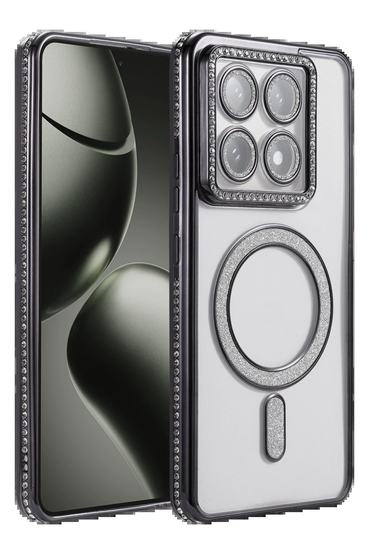 Xiaomi Mi 14T Pro Joke Simli Magneticsafe Kılıf - Siyah-(5796)