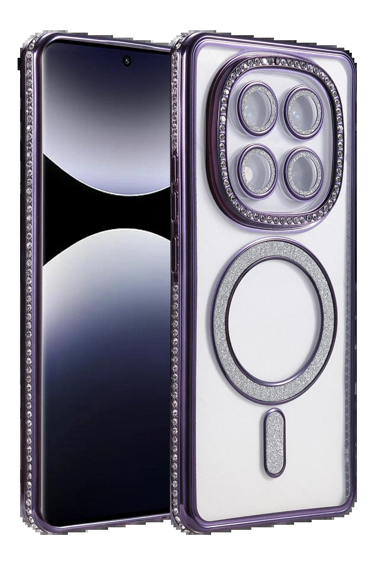 Xiaomi Redmi Note 14 Pro 5G Joke Simli Magneticsafe Kılıf - Derin Mor-(5796)